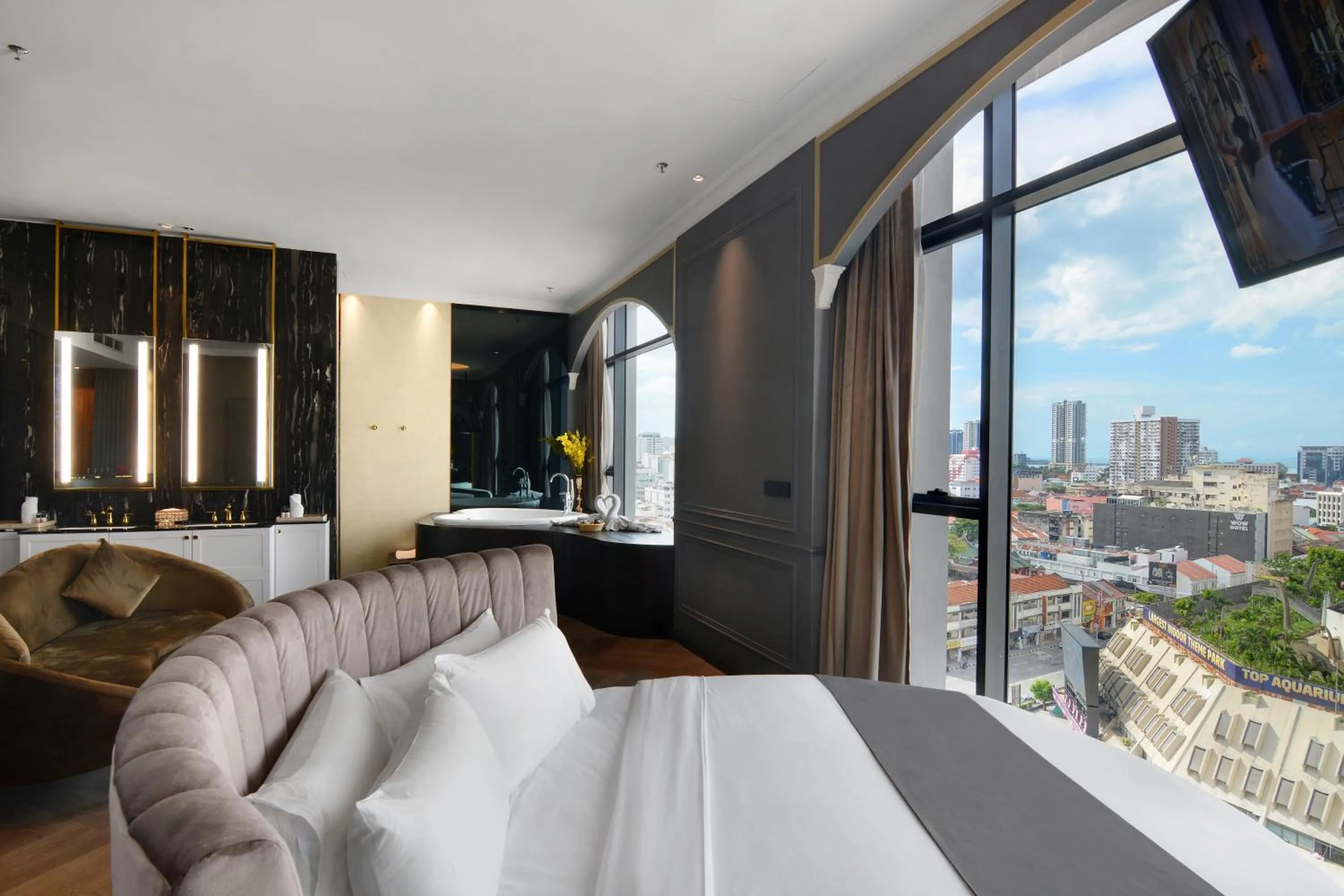 Bed in The Granite Luxury Hotel Penang