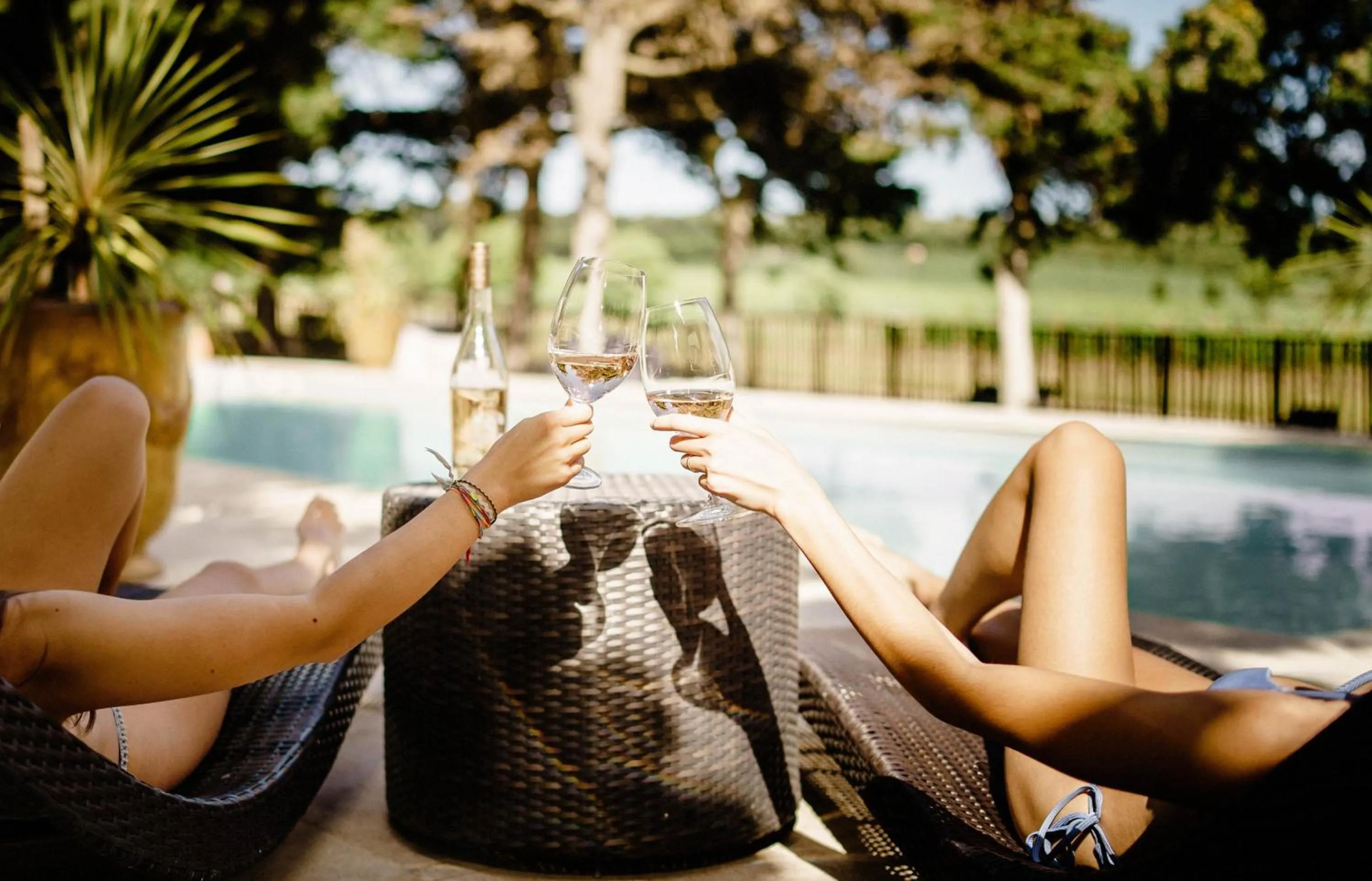 Patio in Château L'Hospitalet Wine Resort Beach & Spa