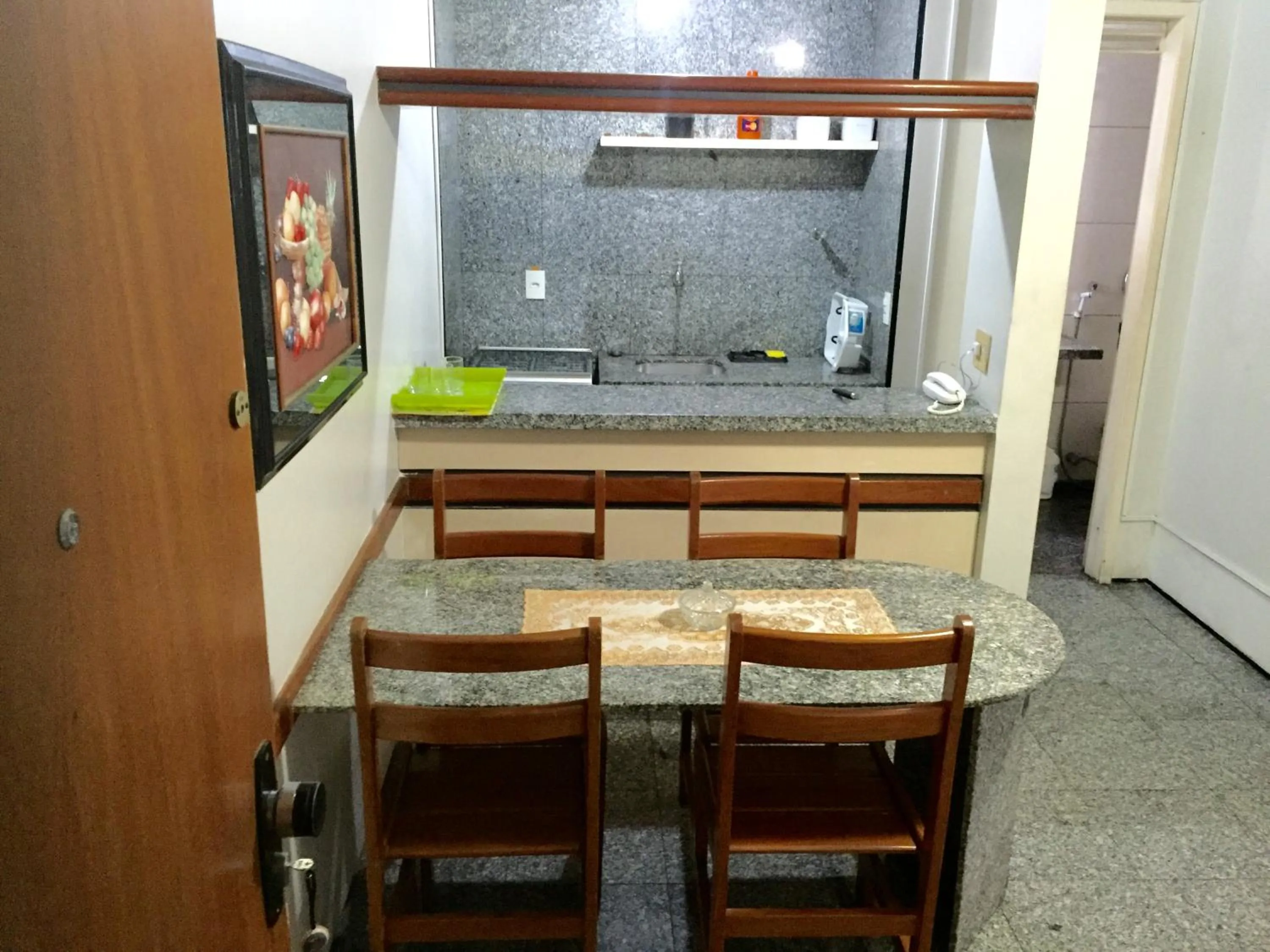 Kitchen or kitchenette in Atlântico Flat Residence