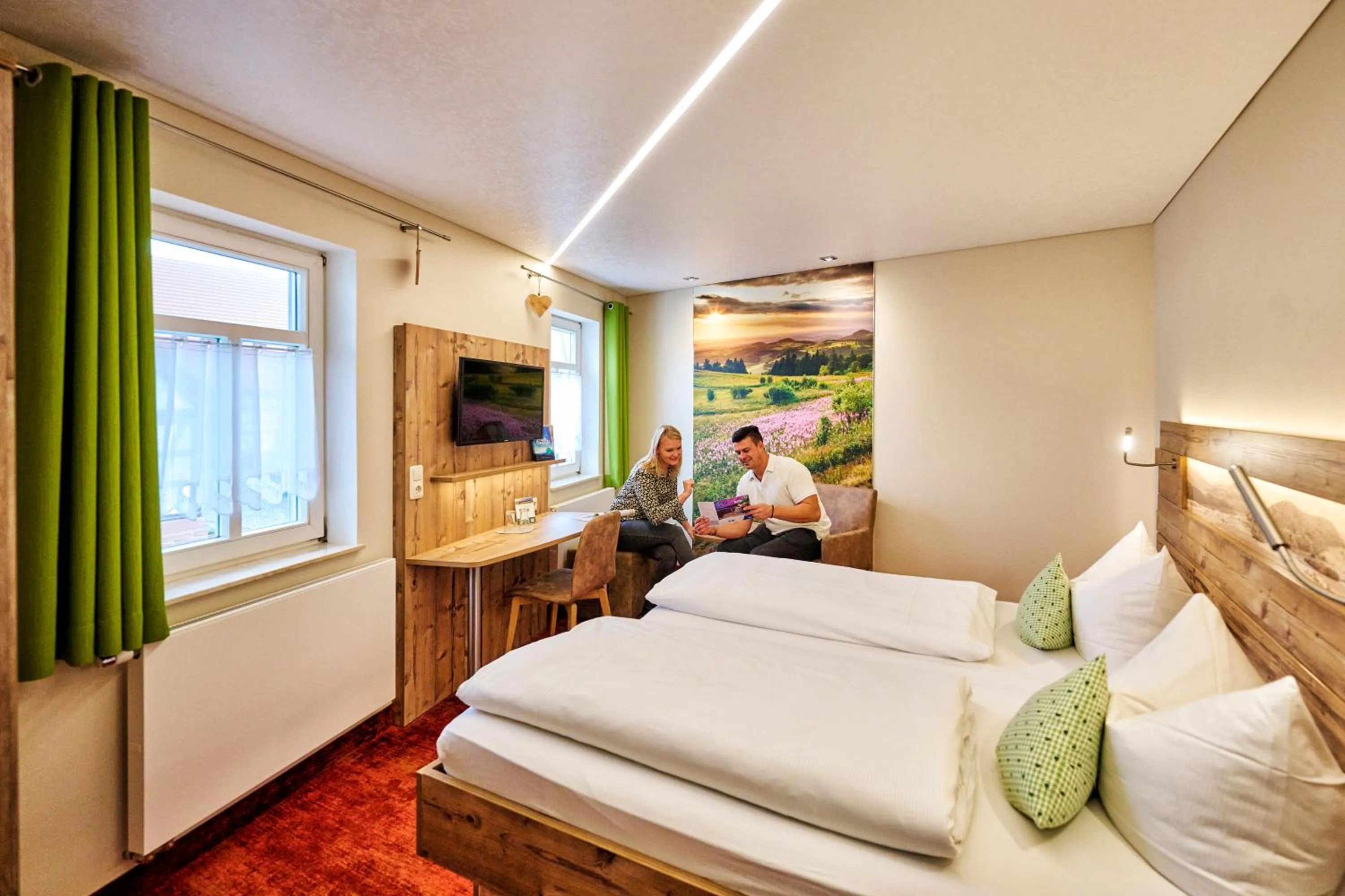 Bed in Landhotel Zur Grünen Kutte