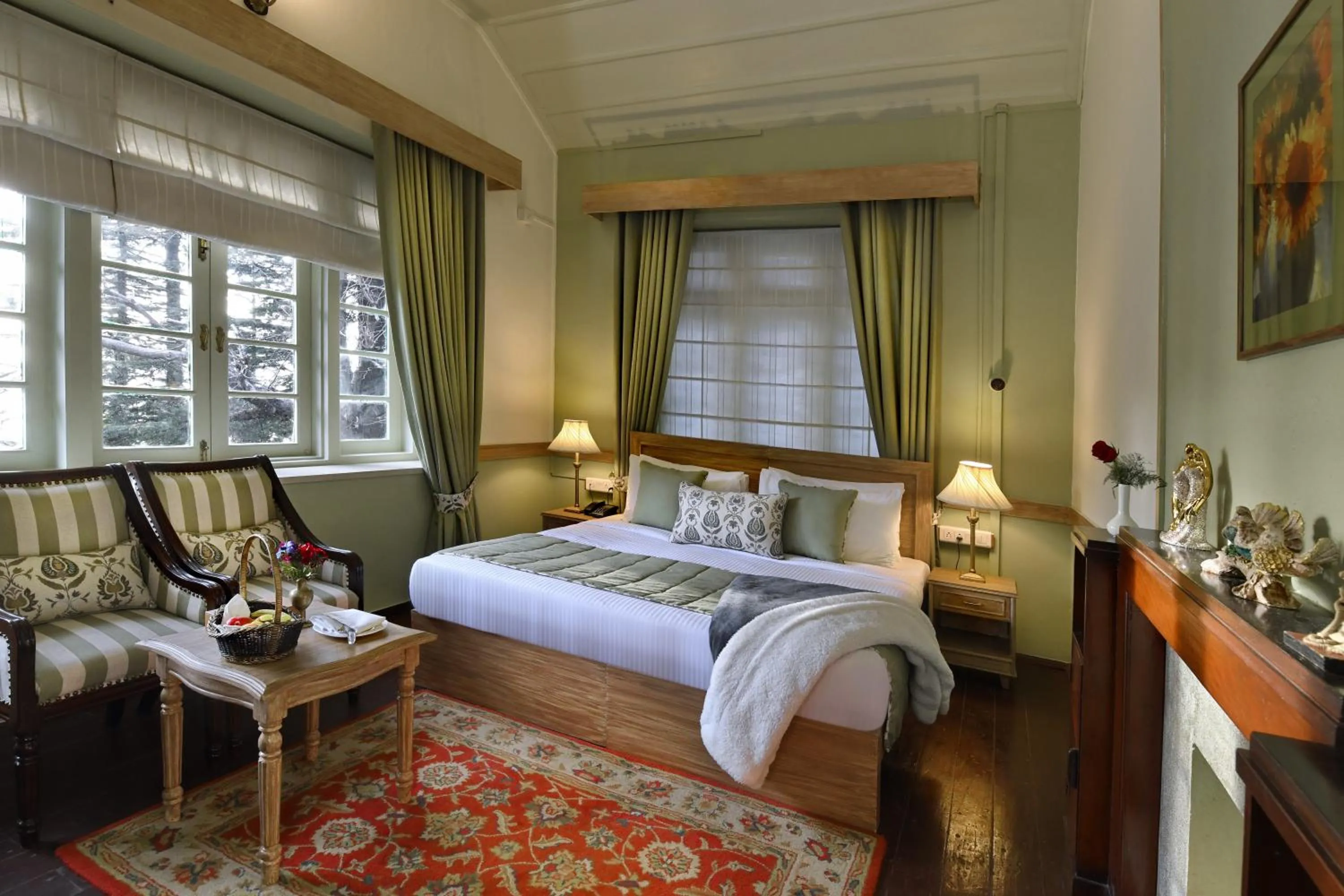 Bedroom, Bed in Brij Villa, Dalhousie - A Colonial Luxury Retreat