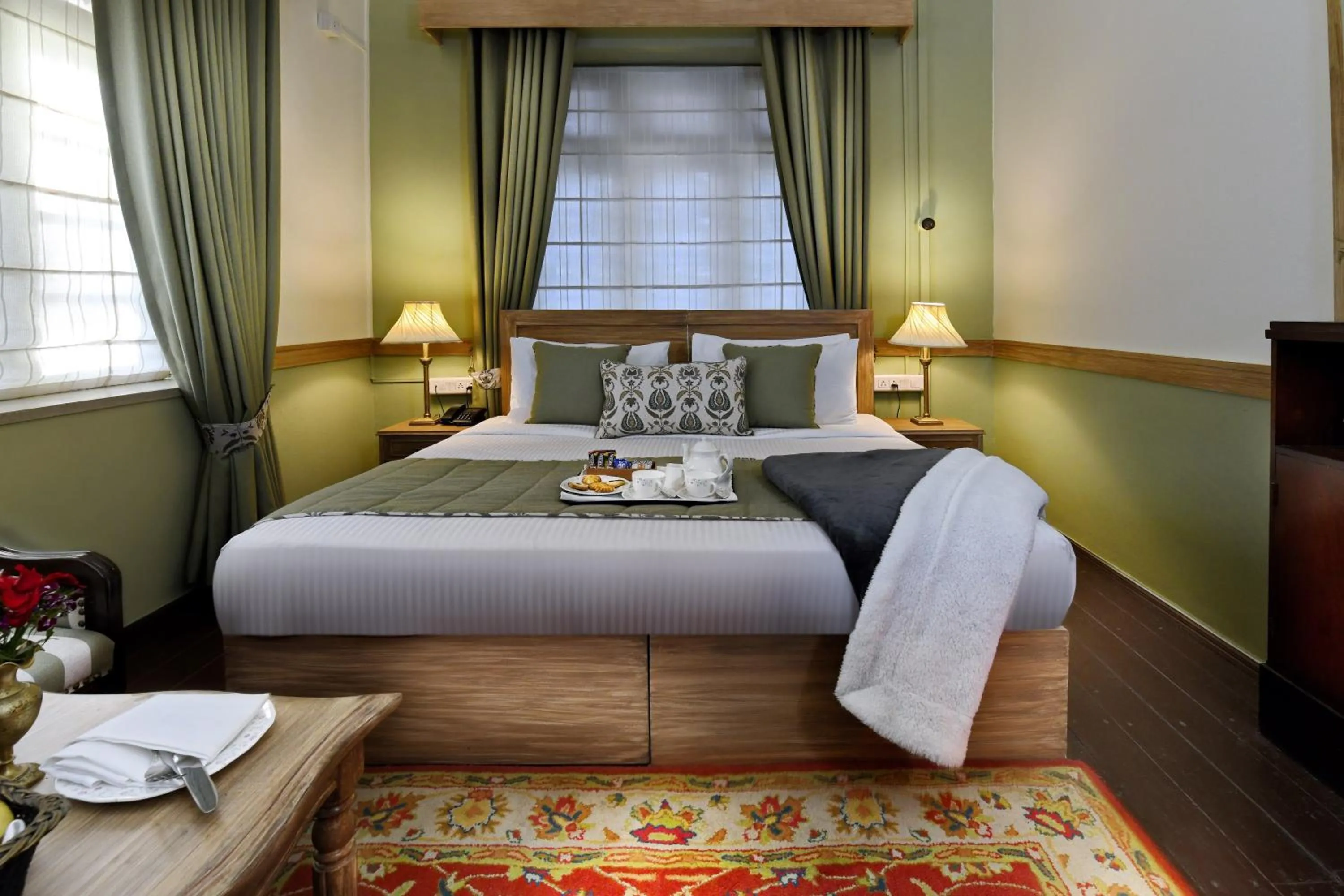 Bedroom, Bed in Brij Villa, Dalhousie - A Colonial Luxury Retreat