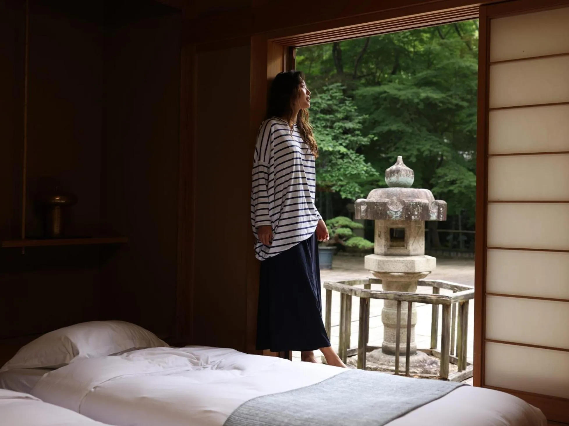 Bedroom, Bed in Oukai Villa Izumi