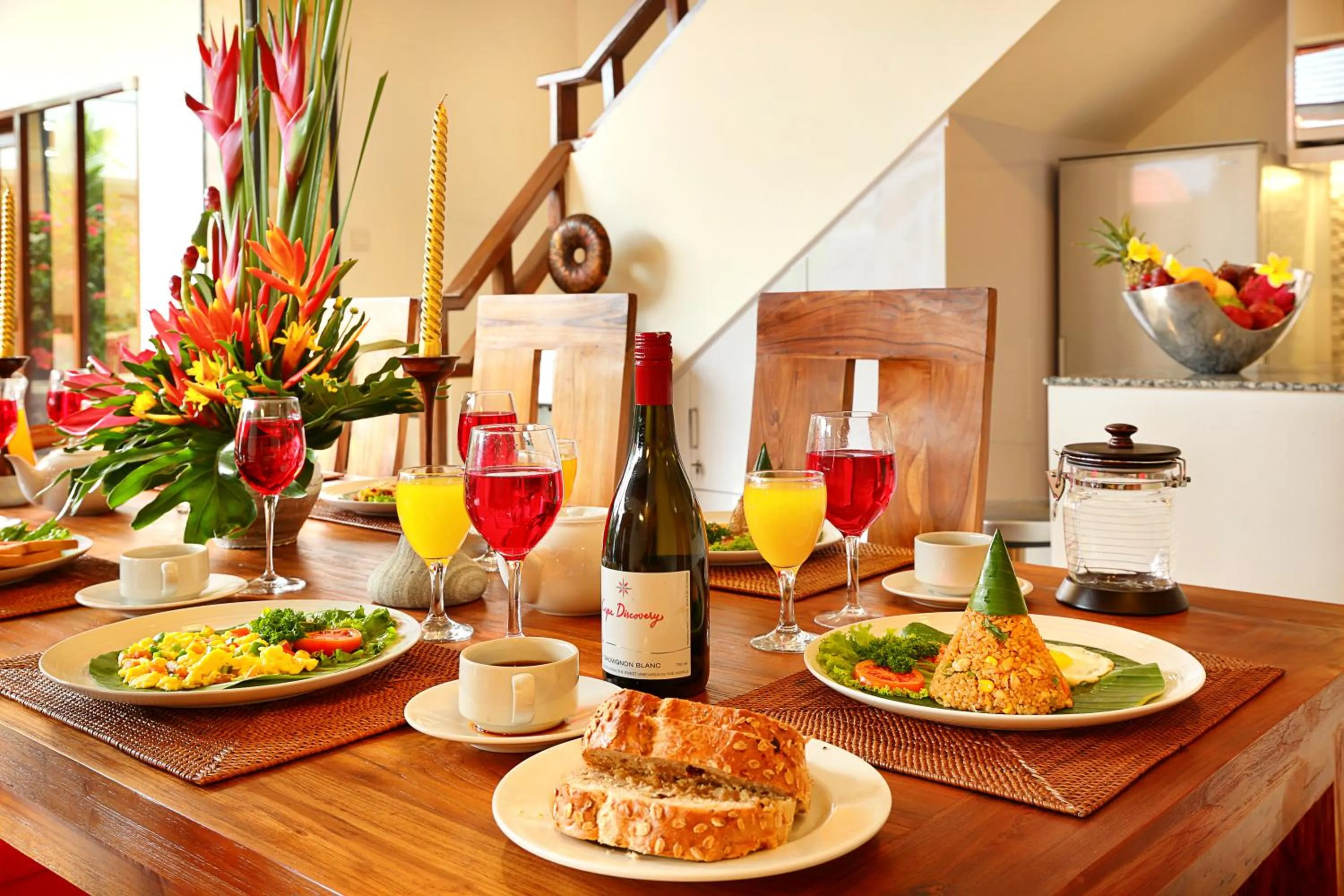 Asian breakfast in Alysha Villa Seminyak Beachside By Bali Asia Villa