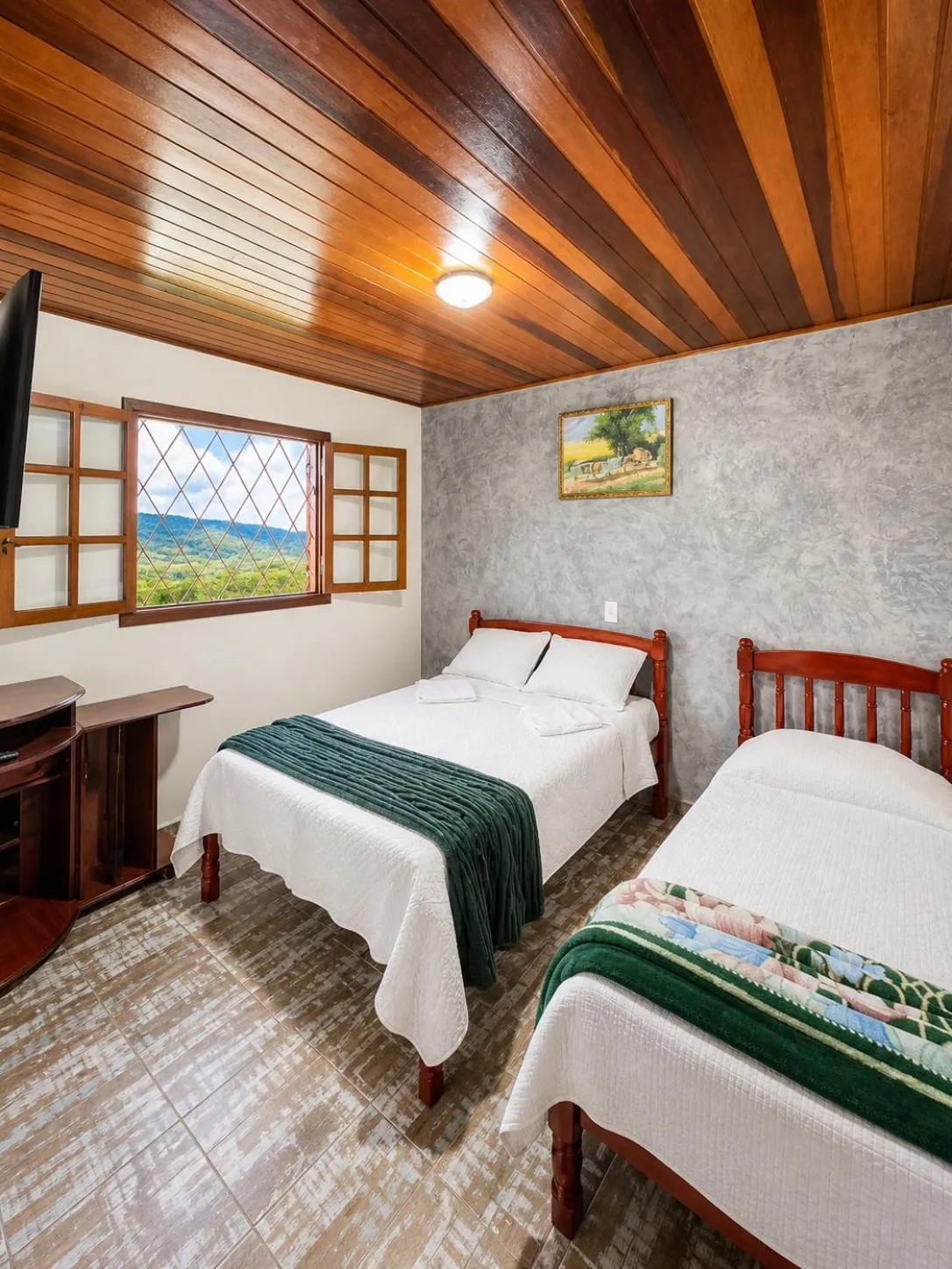 Bed in Pousada Araucária Village