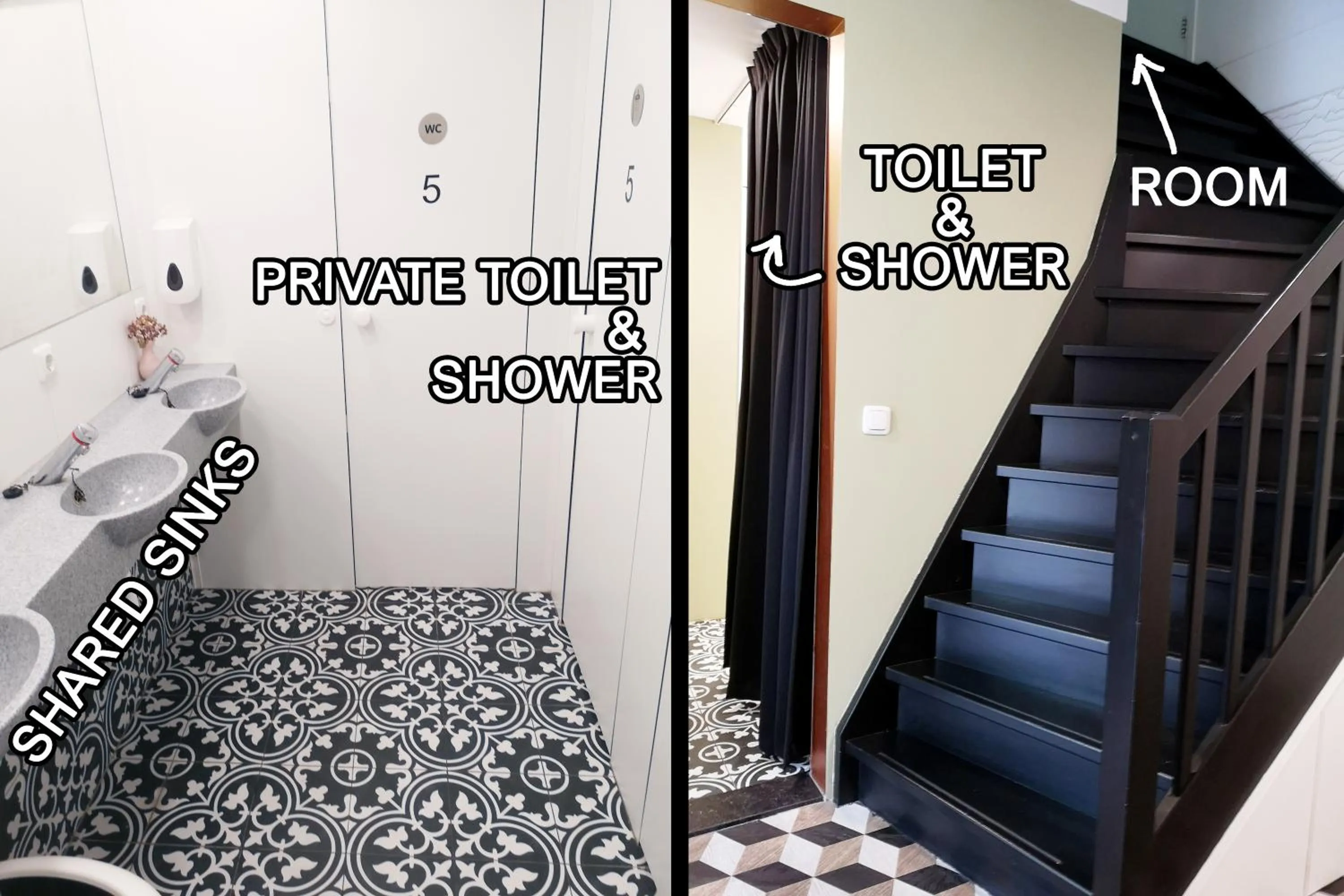 Shower in The Black Sheep Hostel