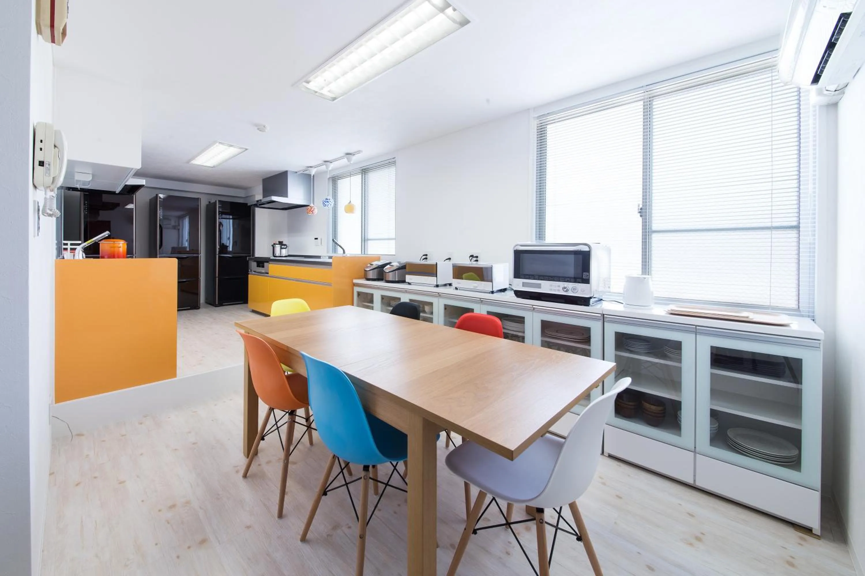 Dining area in 365BASE outdoor hostel