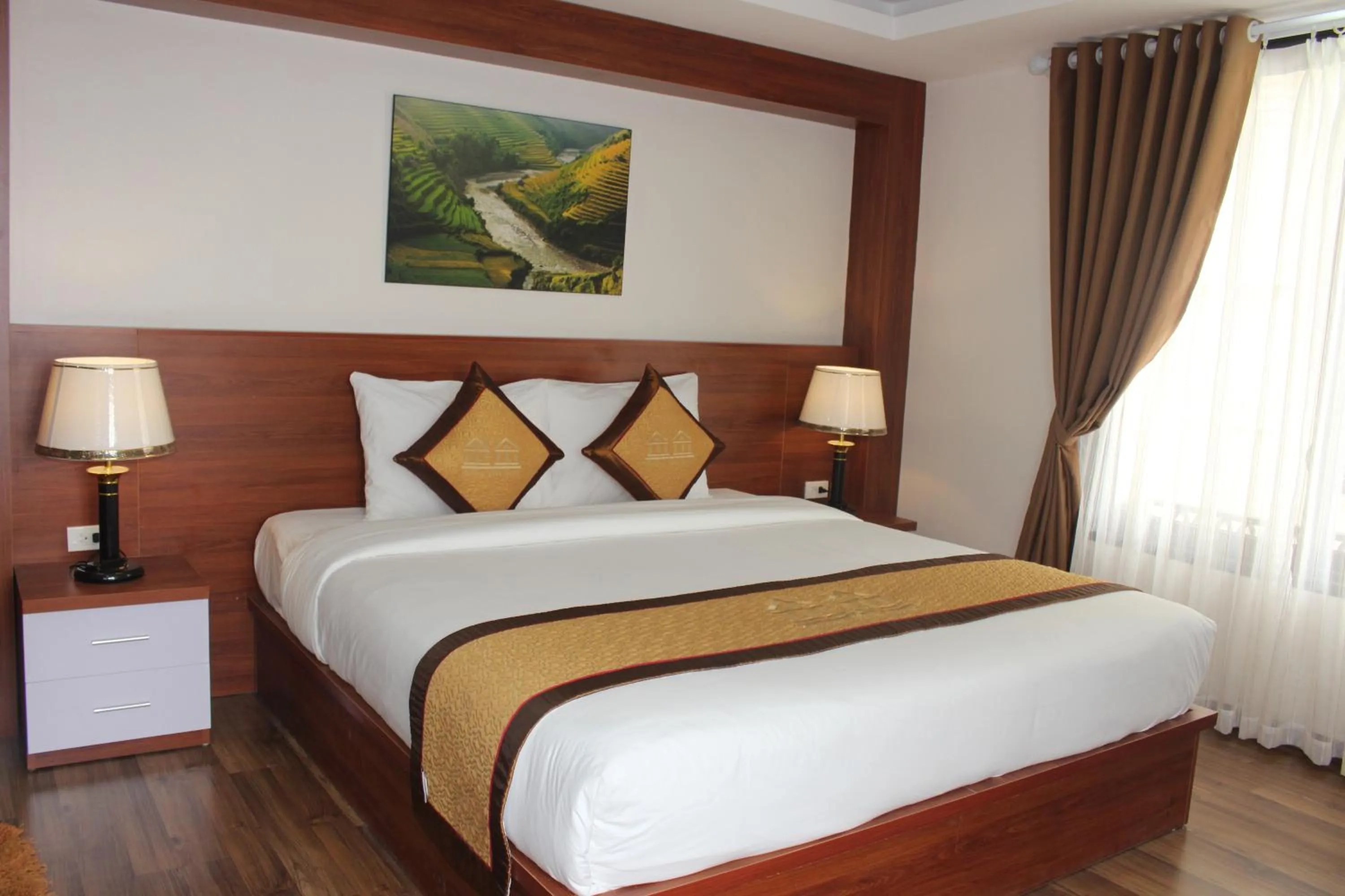 Bed in Golden Villa Sapa Hotel