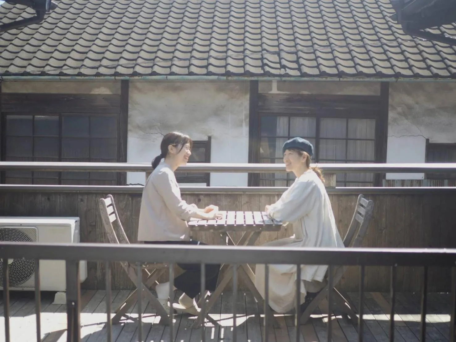 Patio in Taketa Ekimae Hostel cue