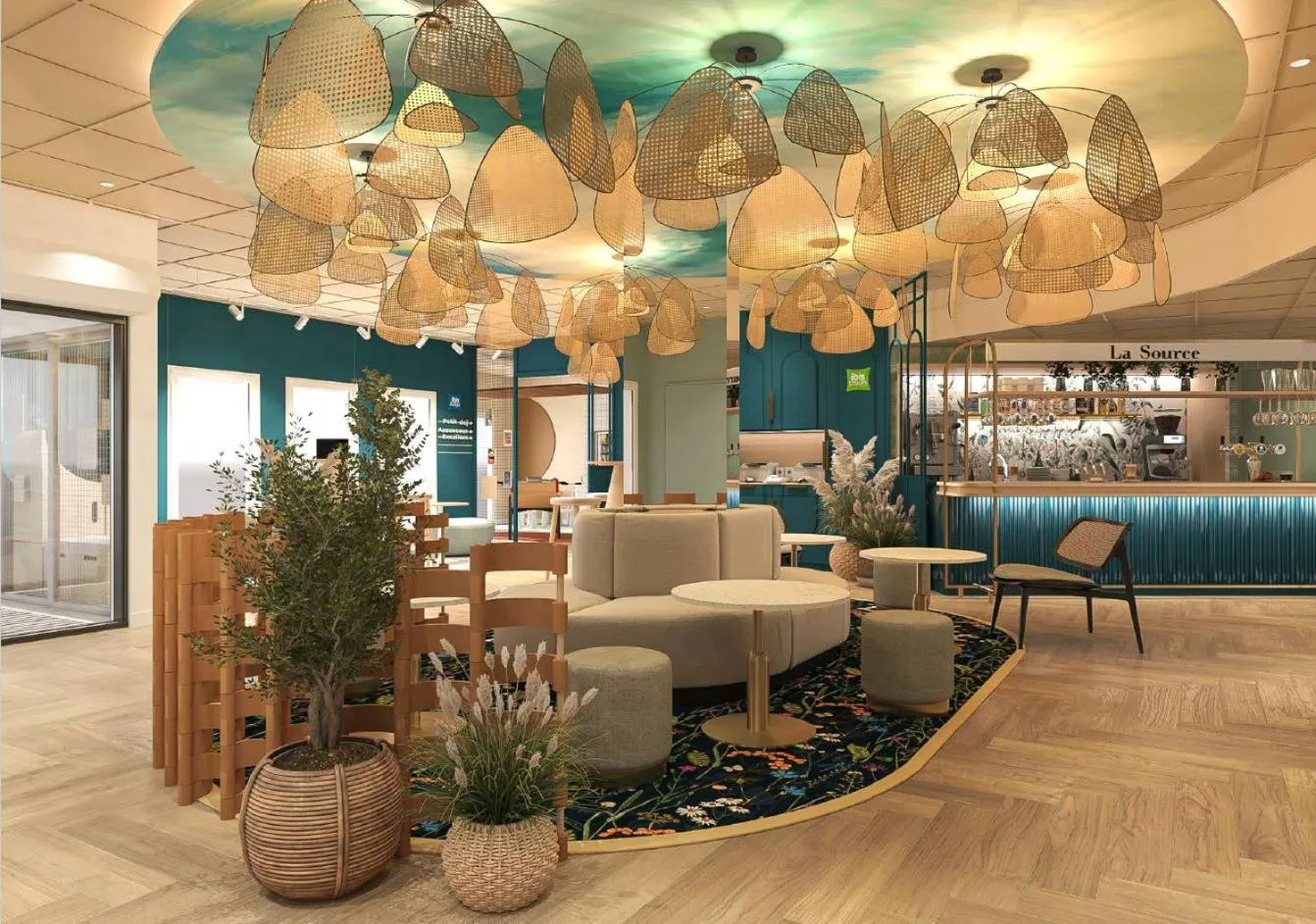 Lobby or reception in ibis Styles Pontivy centre Bretagne