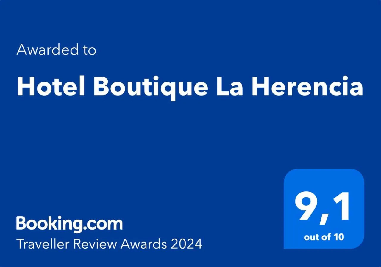 Certificate/Award in Hotel Boutique La Herencia