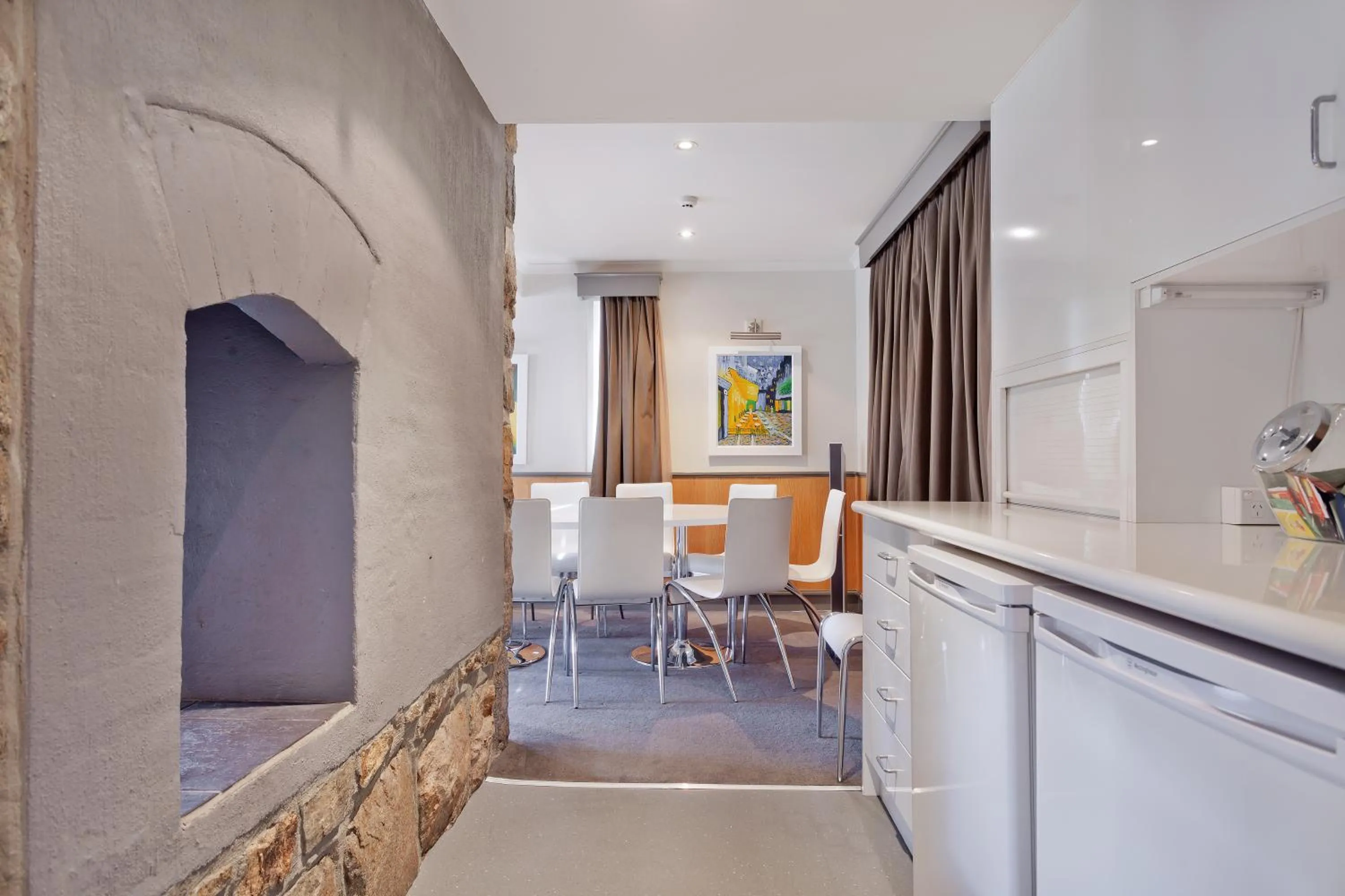 Communal kitchen in Pure Chalet Thredbo