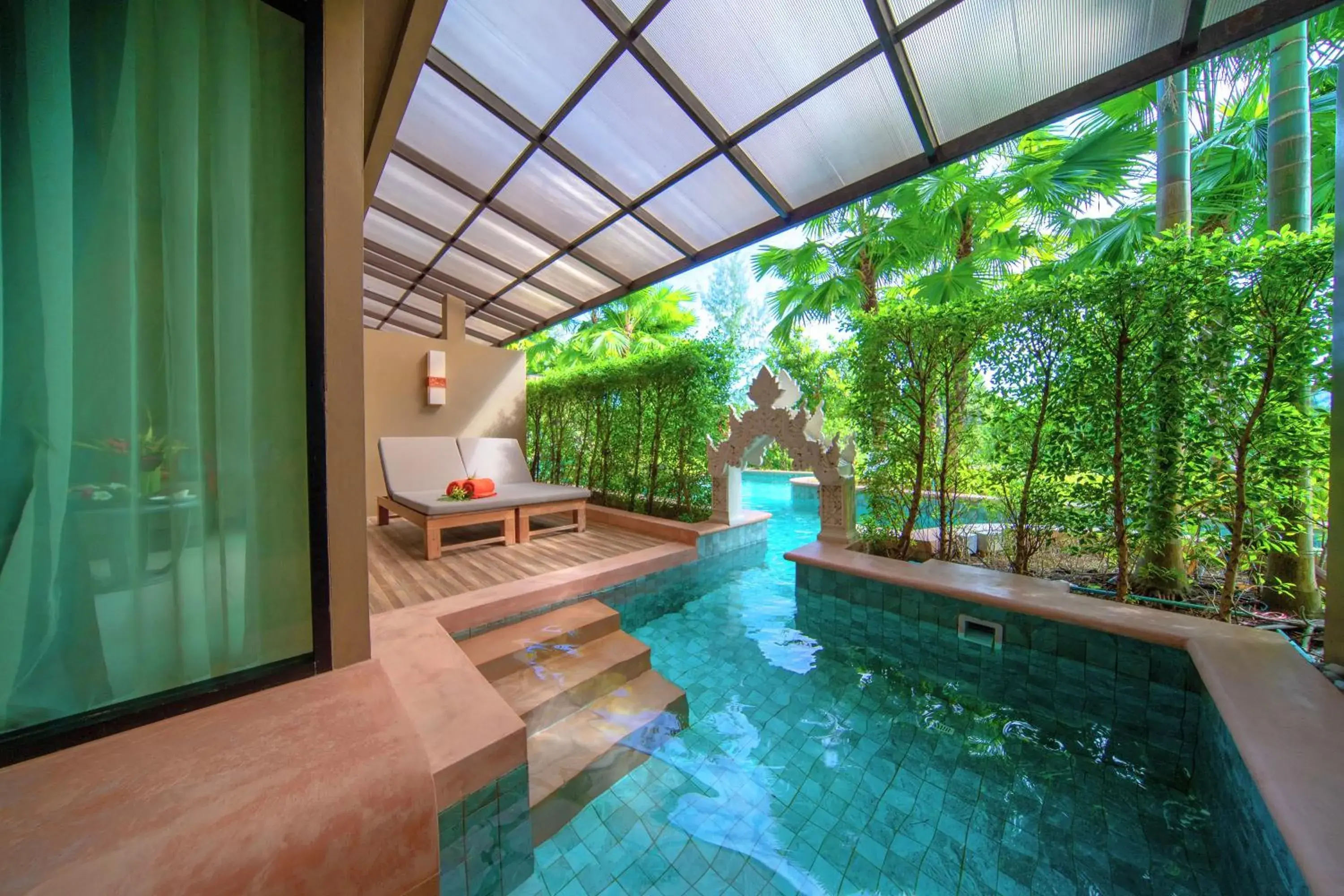 Pool view in Maikhao Palm Beach Resort - SHA Plus Pool view in Maikhao Palm Beach Resort - SHA Plus