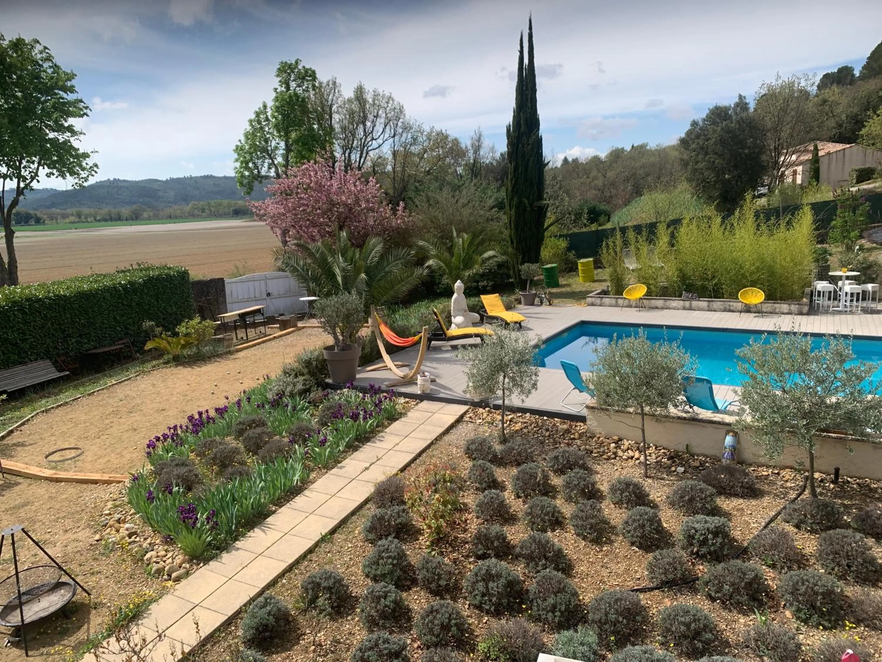 Pool view in Bastide du Bonheur Saint Donat