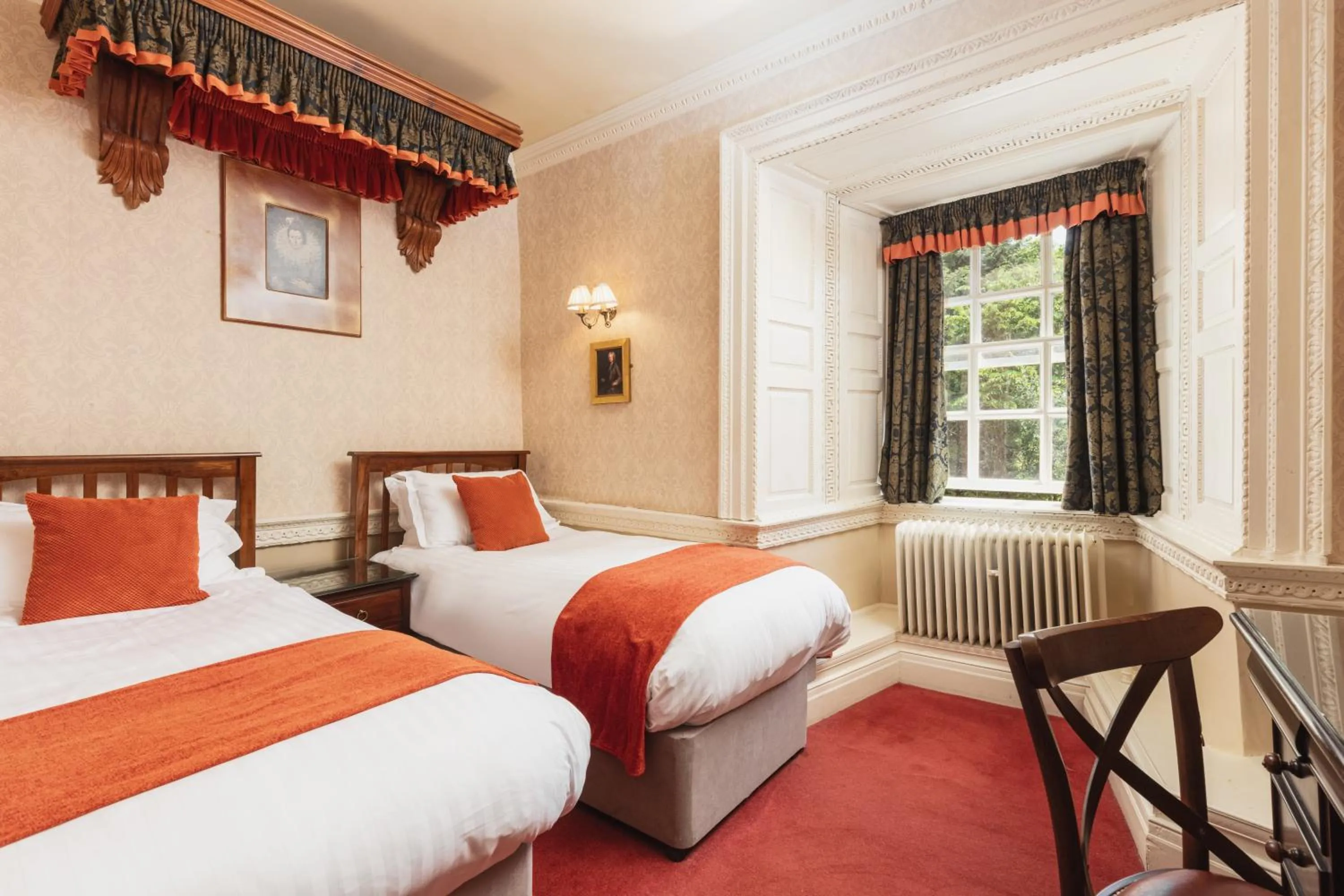 Bed in Lumley Castle Hotel