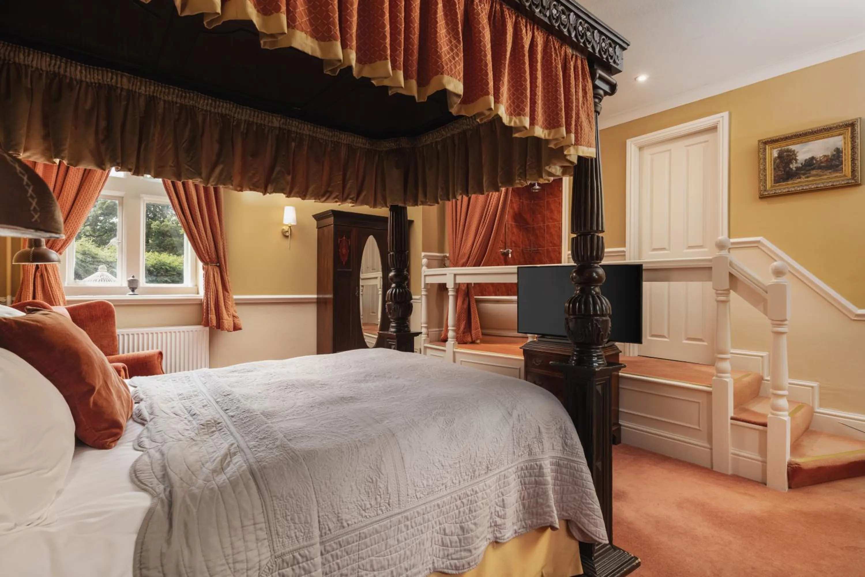 Bed in Lumley Castle Hotel