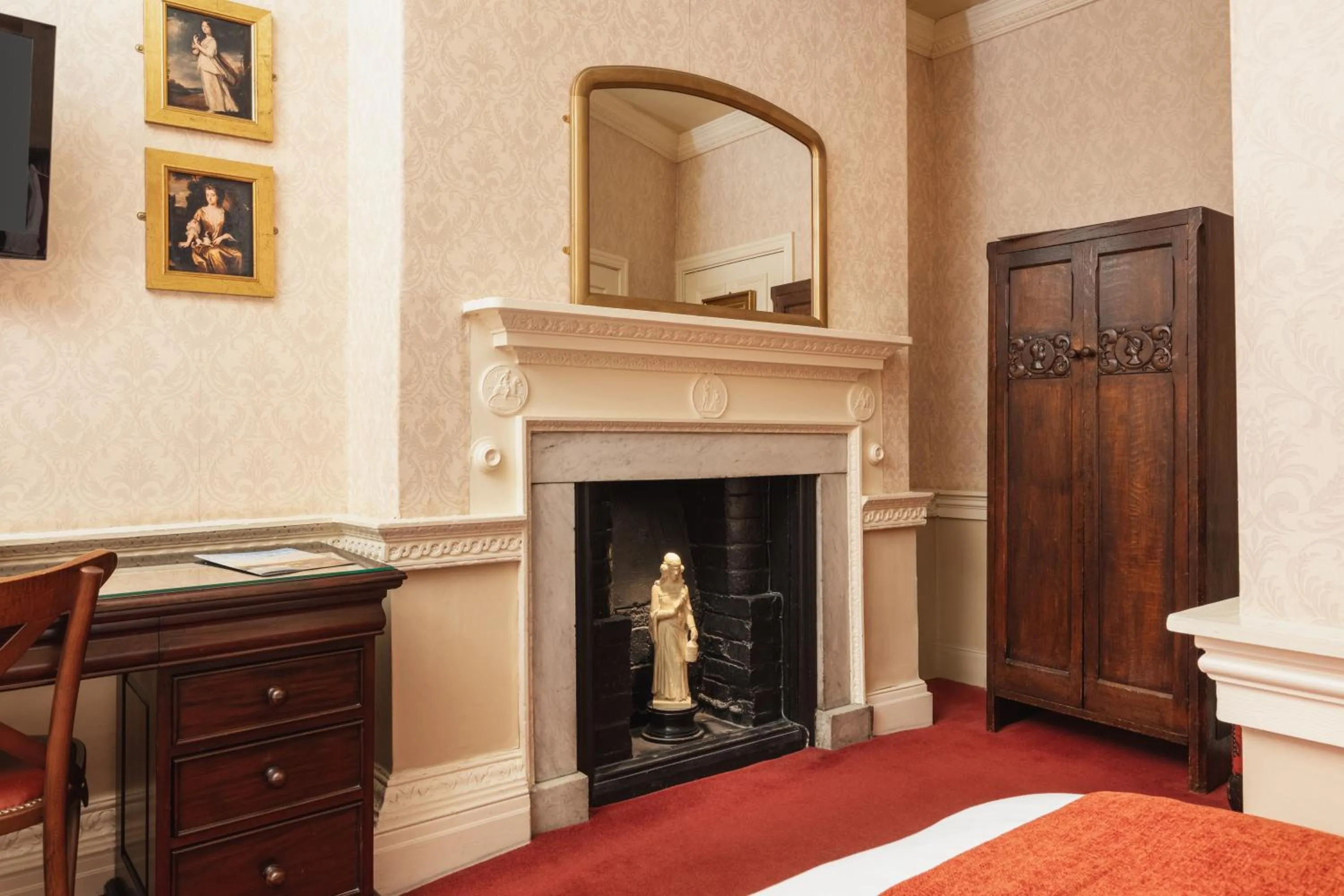 fireplace in Lumley Castle Hotel