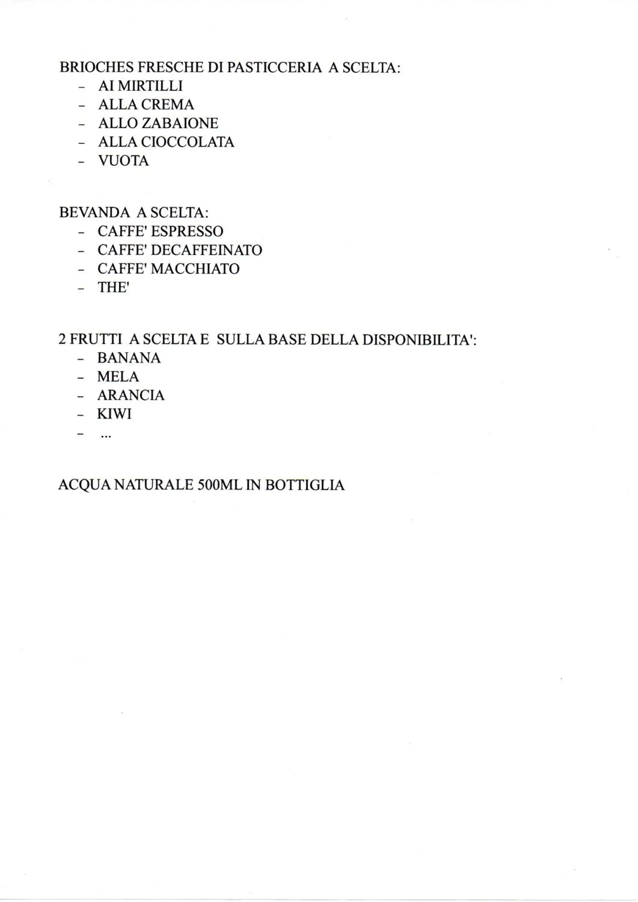 Italian breakfast in Sacco Bed&Breakfast