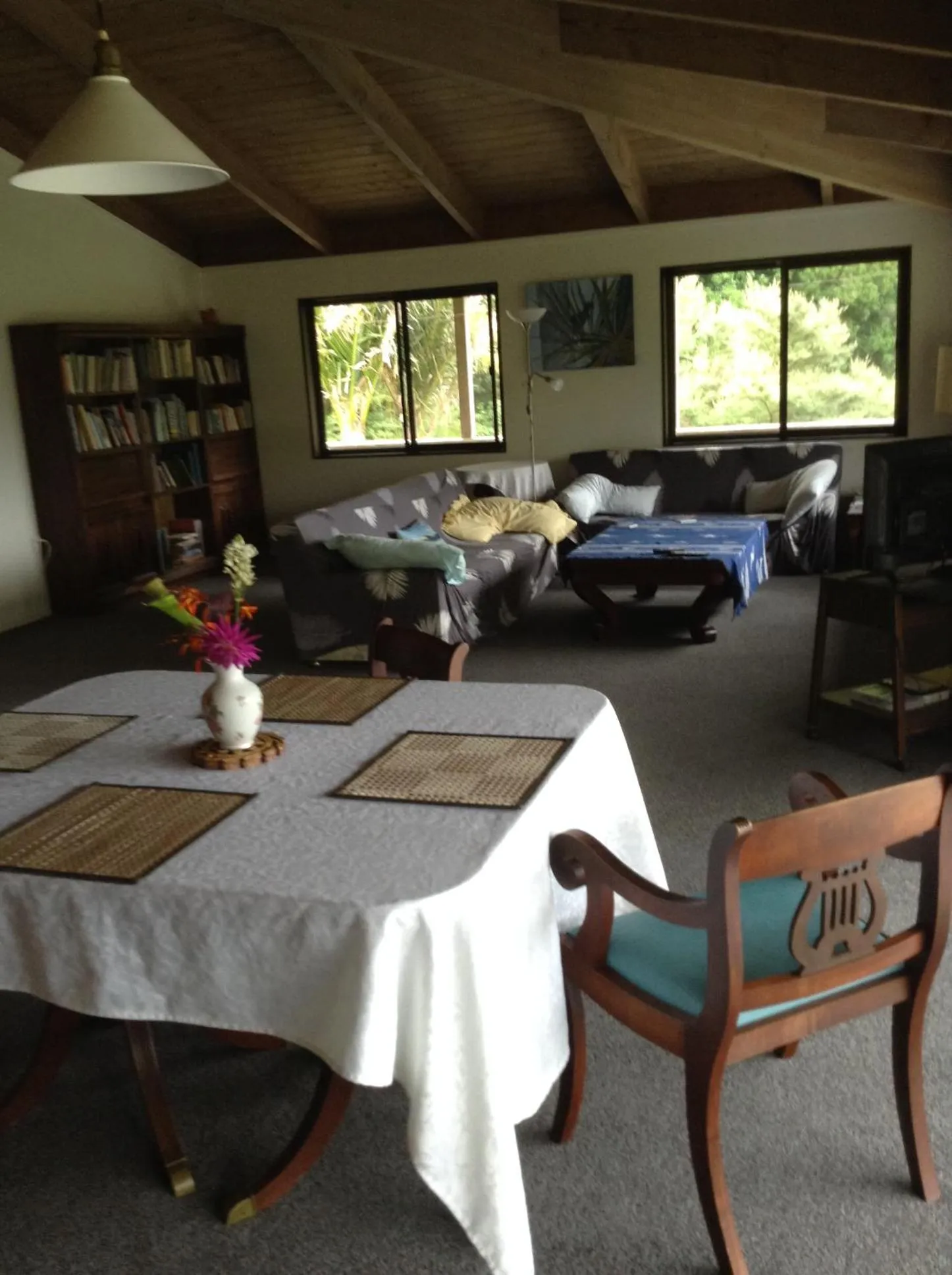 Living room, Bed in Waiotemarama Falls Lodge
