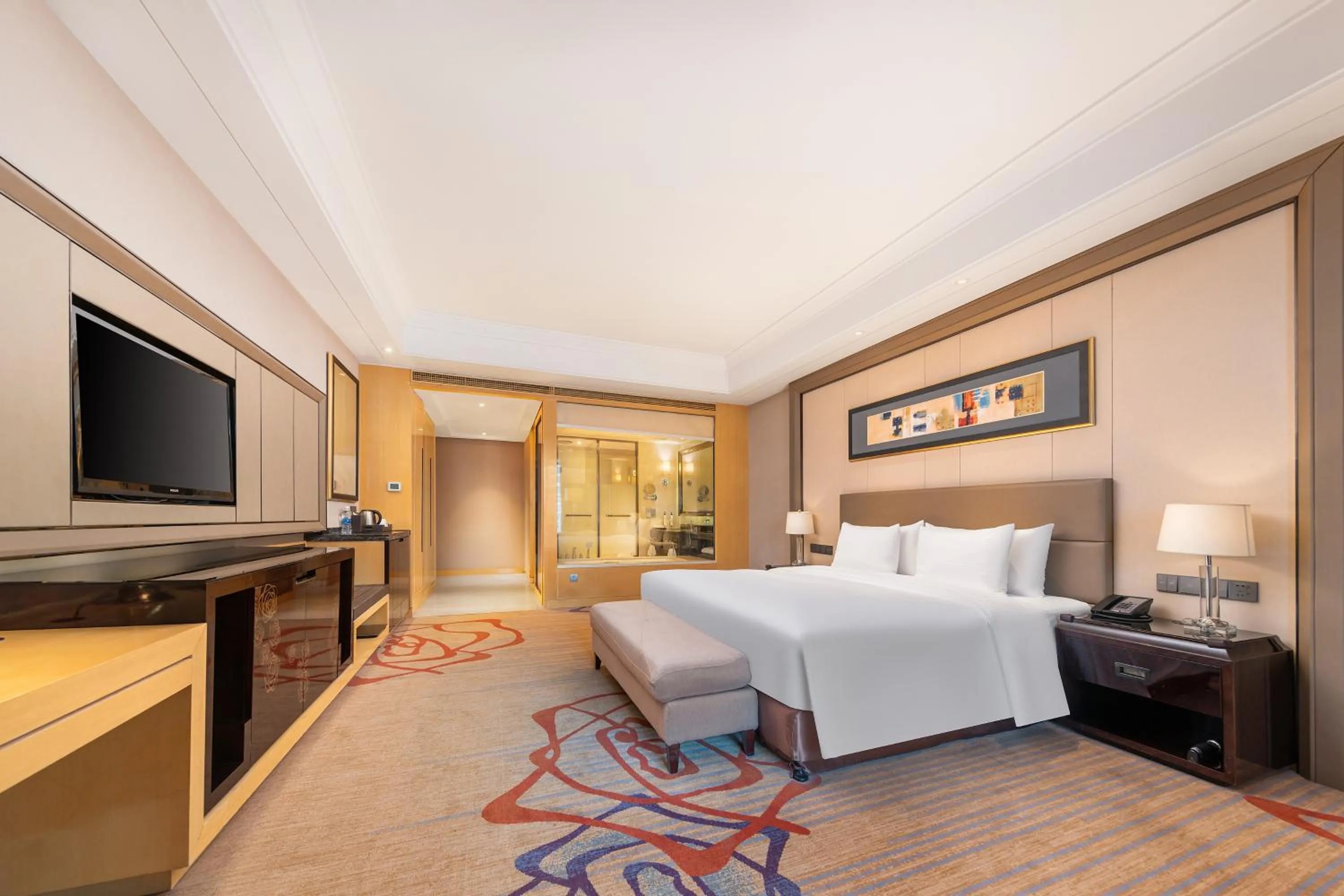 Bedroom, Bed in Wanda Realm Huaian