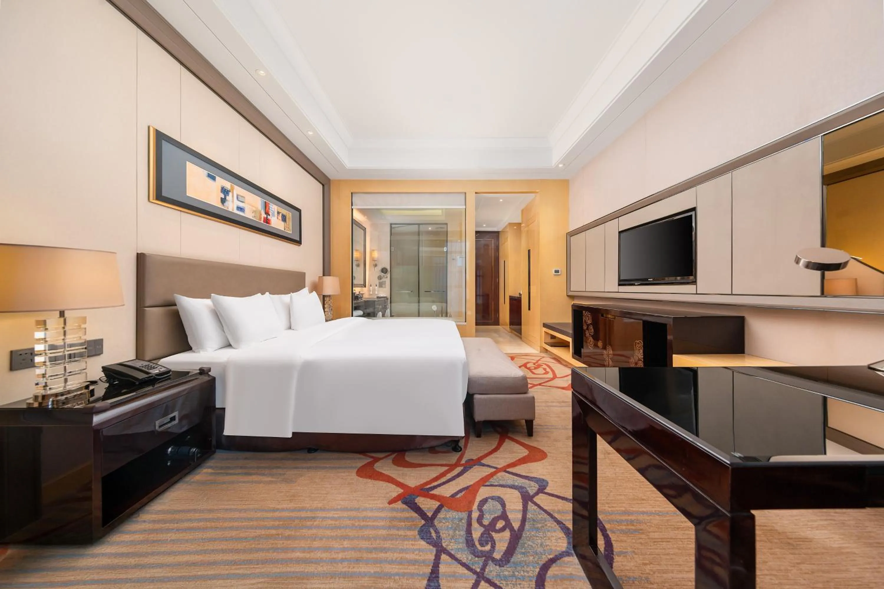 Bedroom, Bed in Wanda Realm Huaian