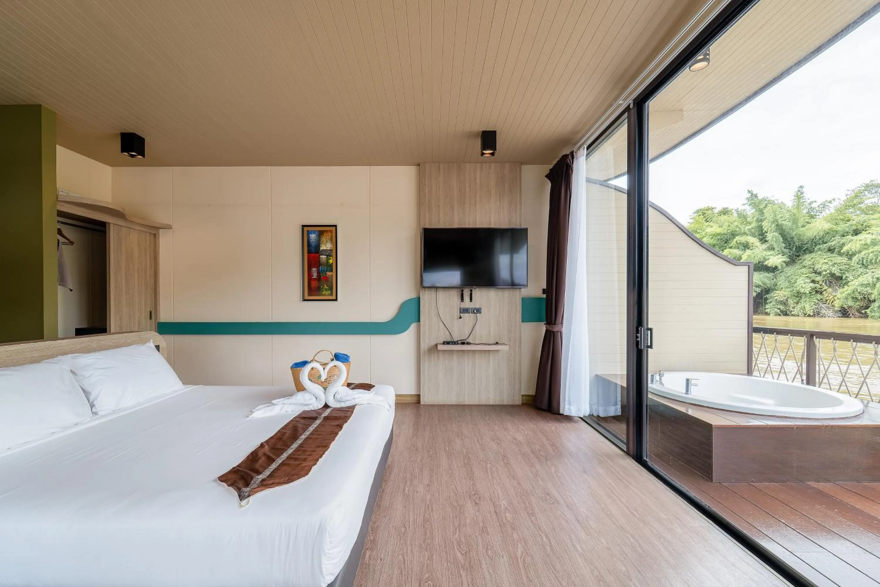 Bedroom in Binlha Raft Resort