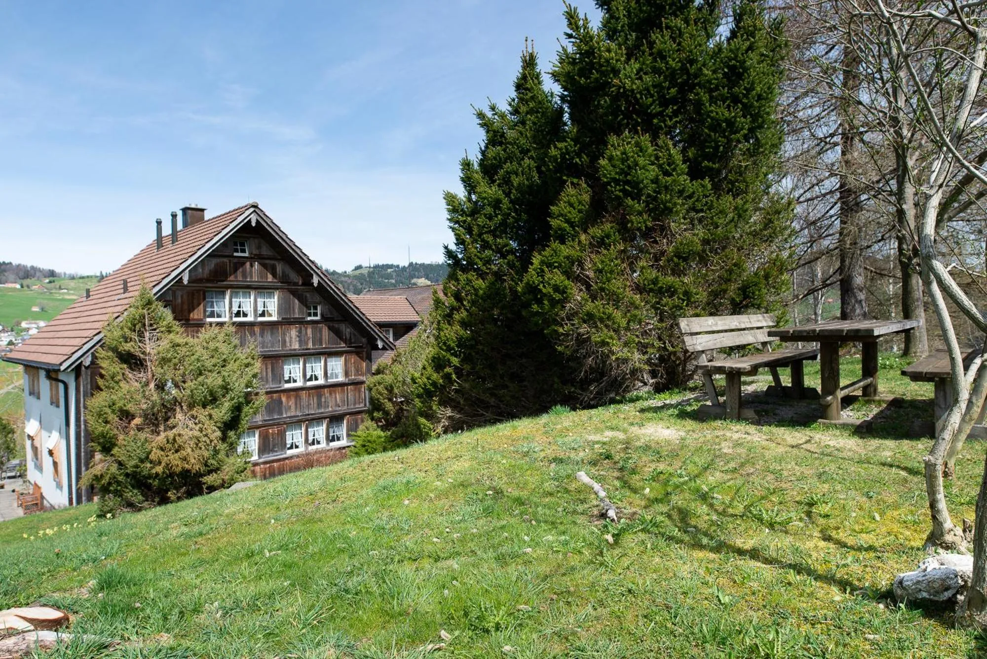 Garden view in Ferienhotel Idyll Gais