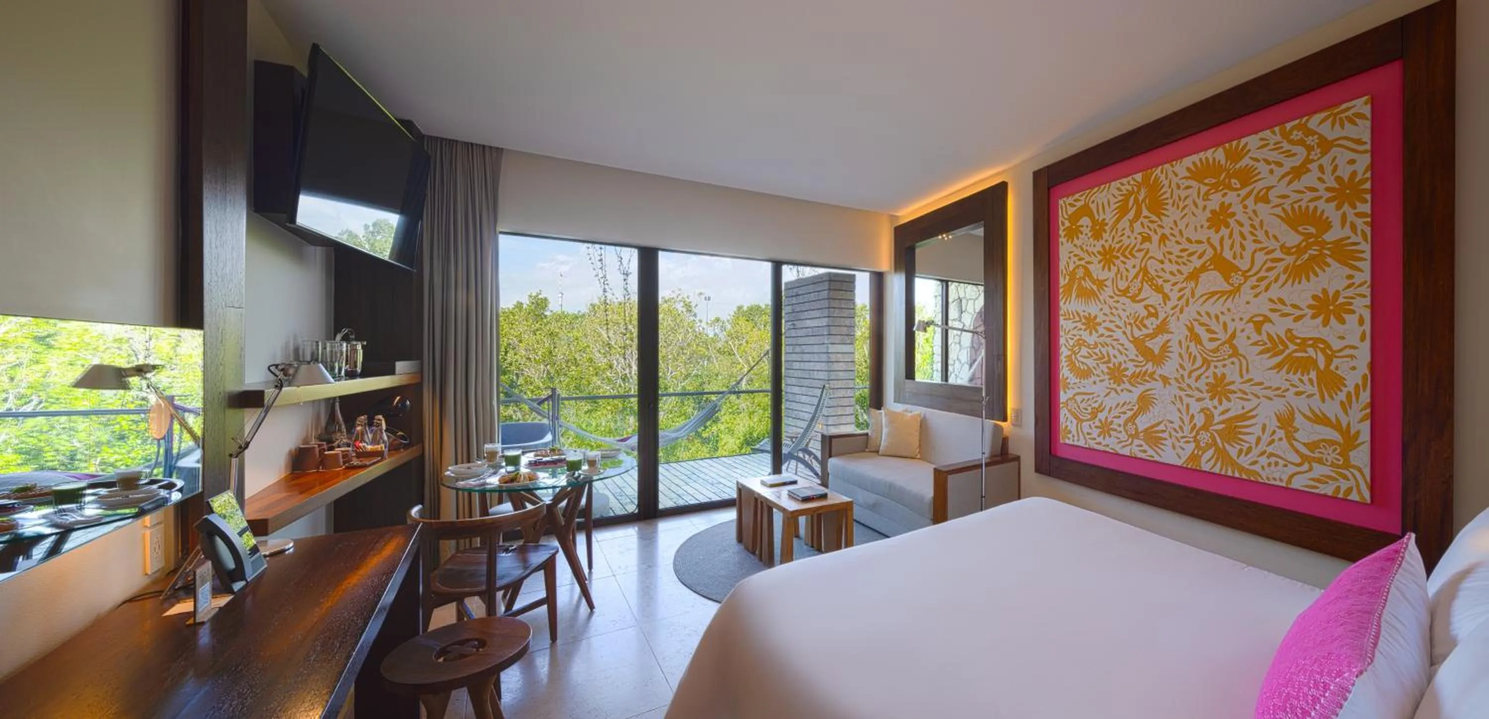 View (from property/room), Bed in Hotel Xcaret Mexico All Parks All Fun Inclusive