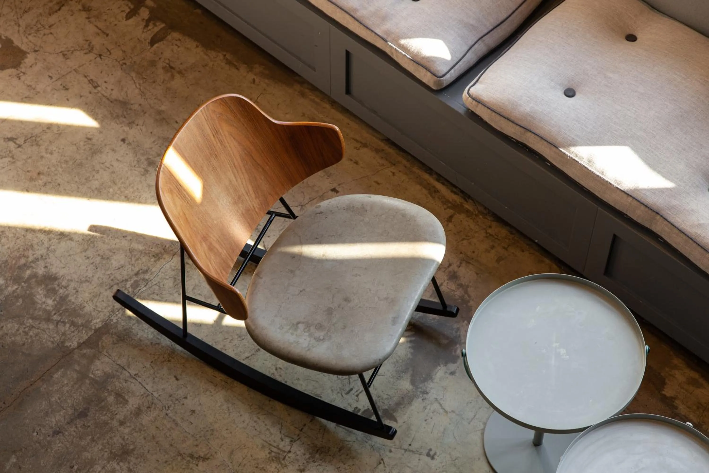 Seating area in Playce Camp Jeju