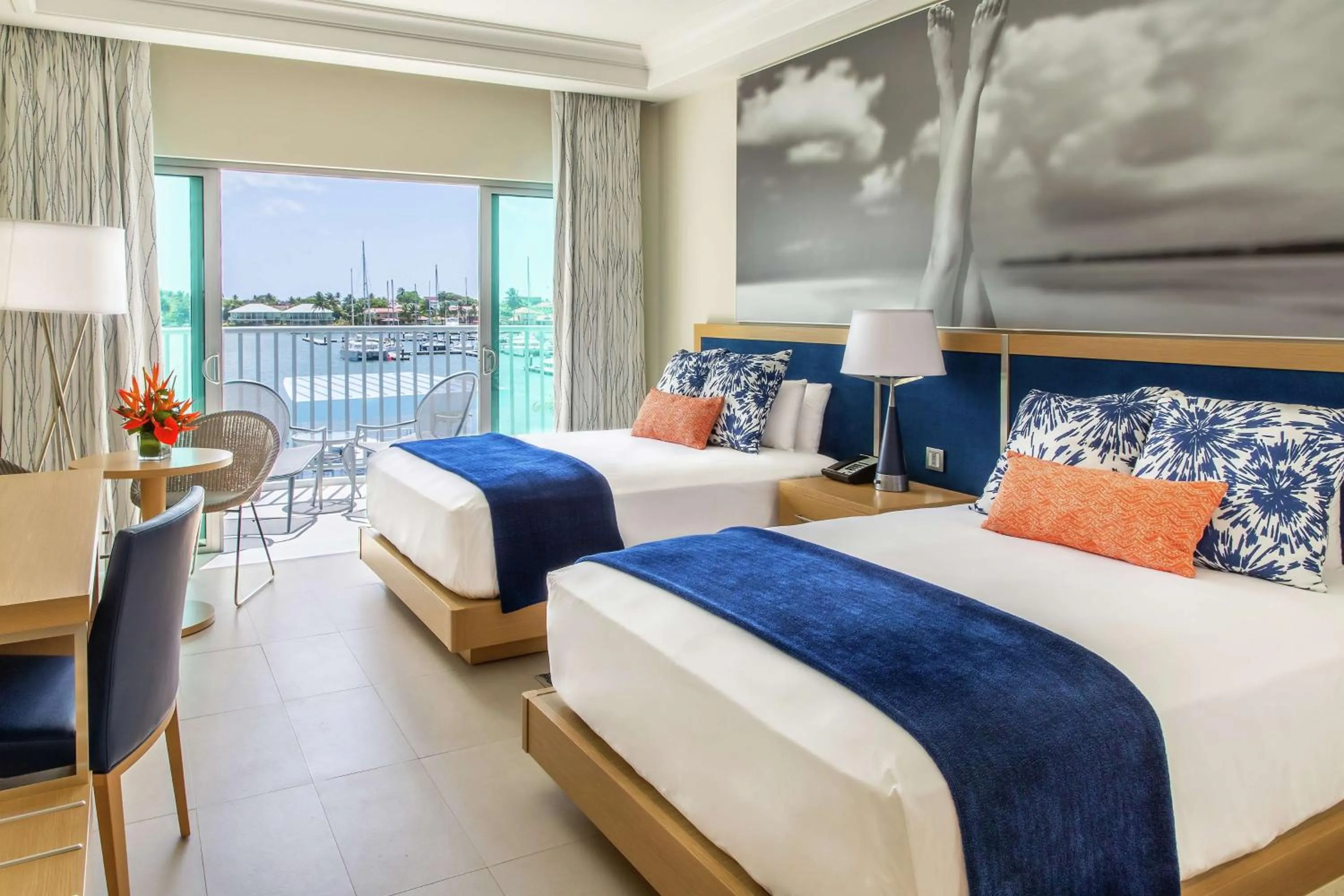 Bedroom, Bed in Harbor Club St Lucia, Curio Collection by Hilton