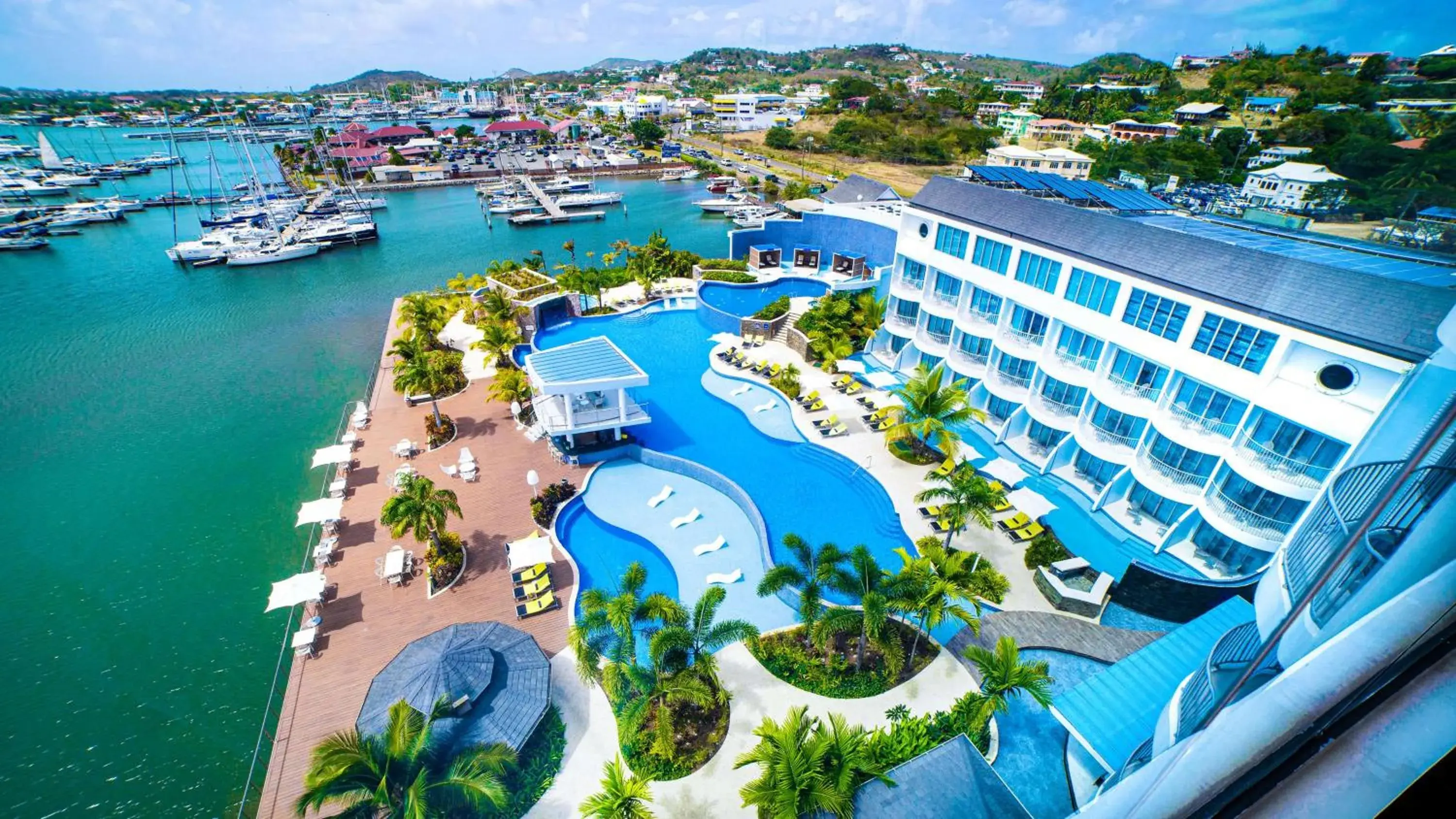 Pool view in Harbor Club St Lucia, Curio Collection by Hilton Pool view in Harbor Club St Lucia, Curio Collection by Hilton