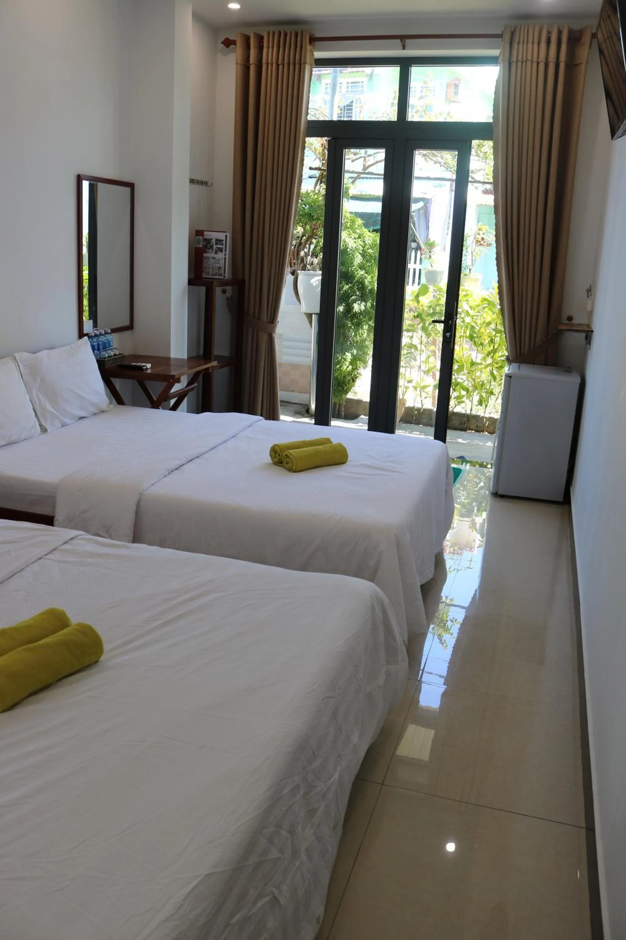 Bed in Green garden house