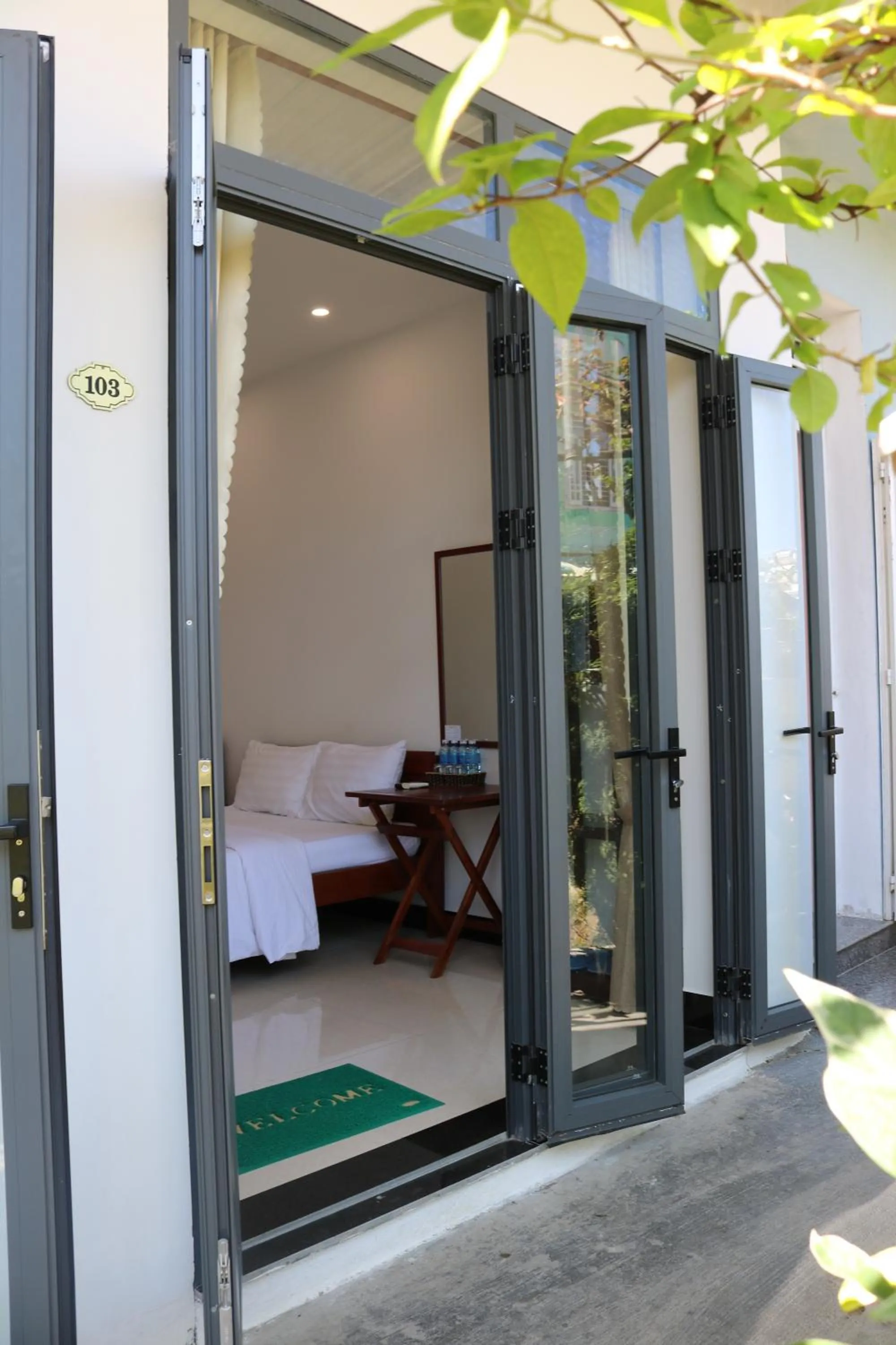 Bed in Green garden house