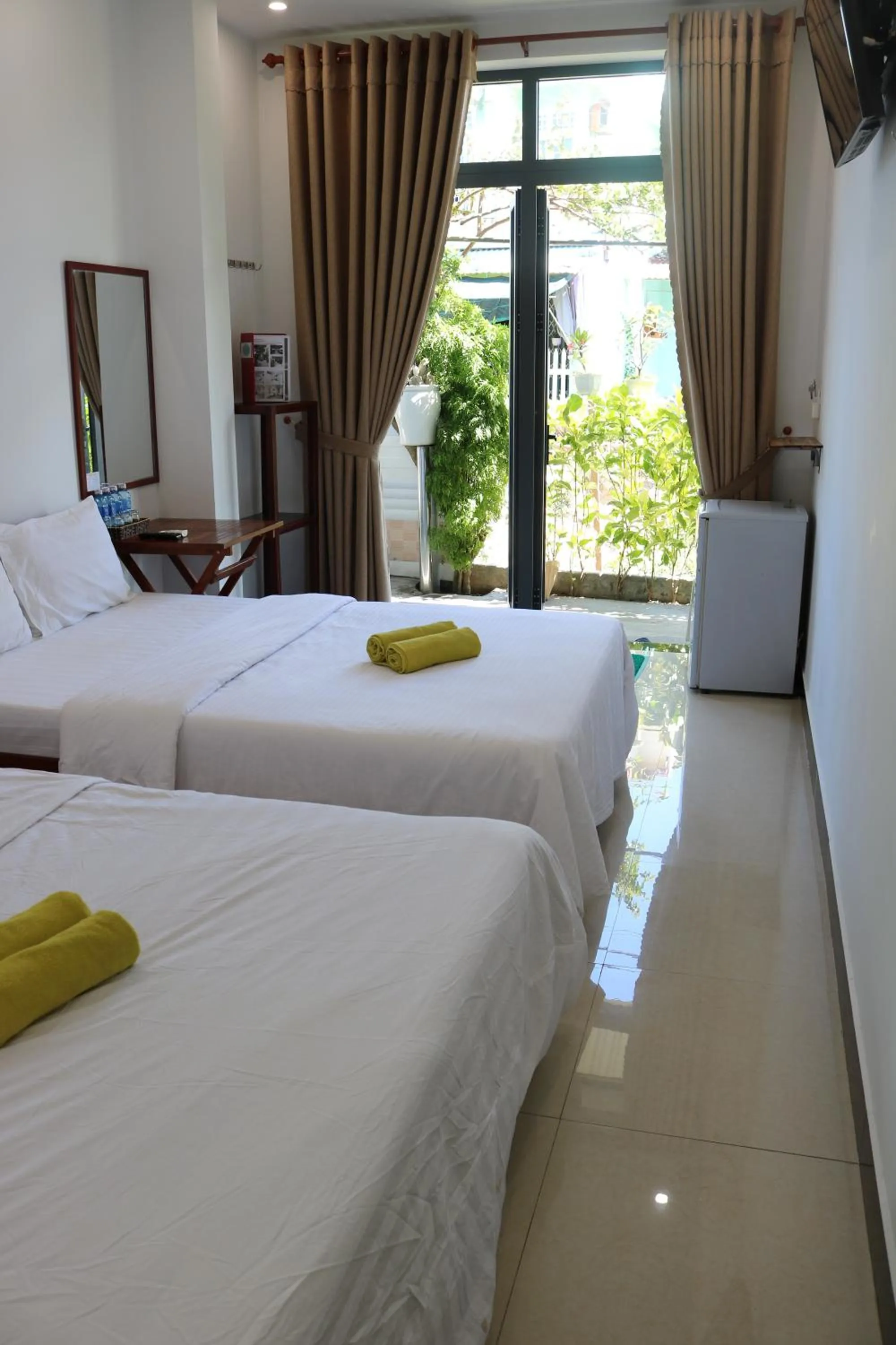 Bed in Green garden house