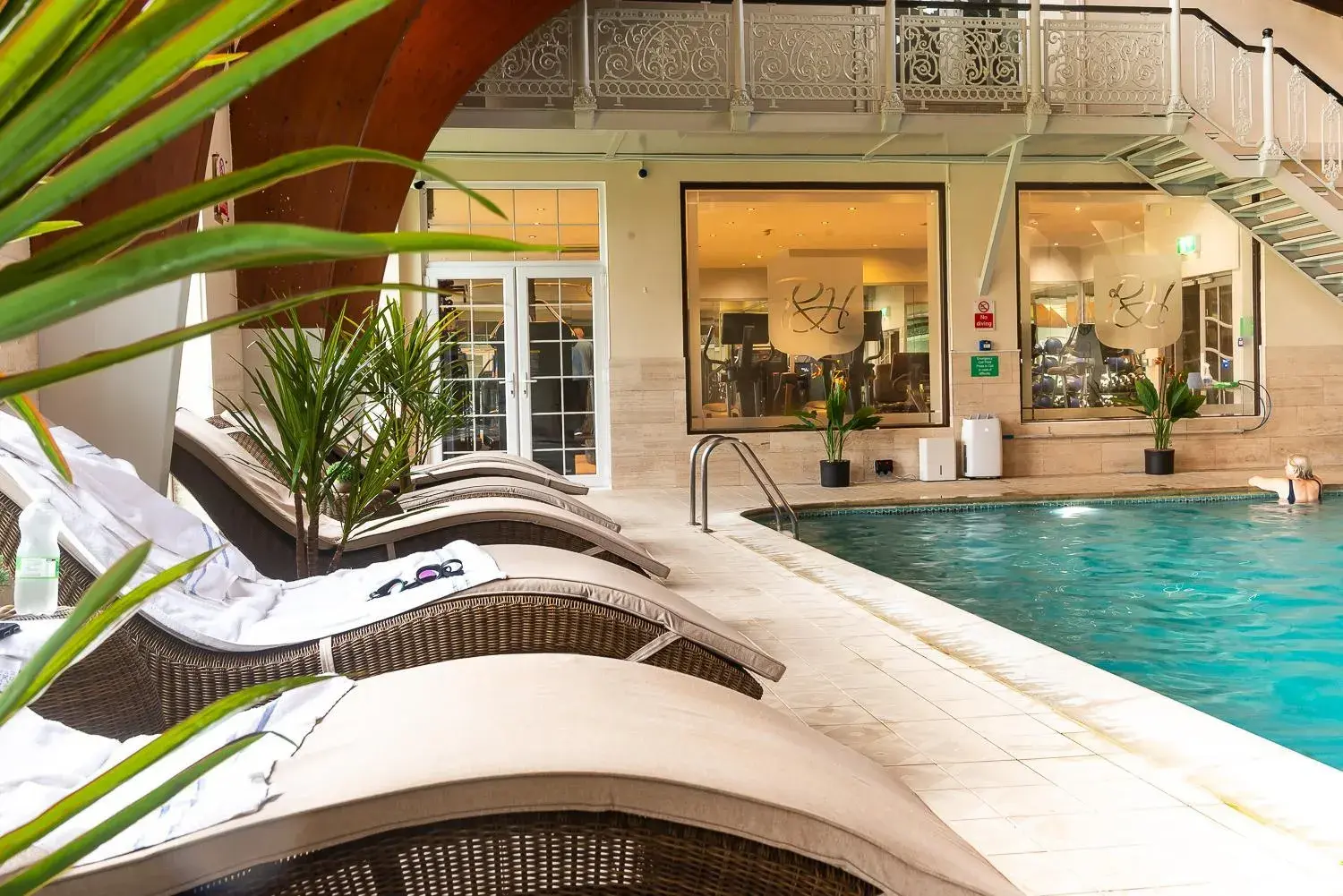 Pool view in Rowton Hall Hotel and Spa Pool view in Rowton Hall Hotel and Spa