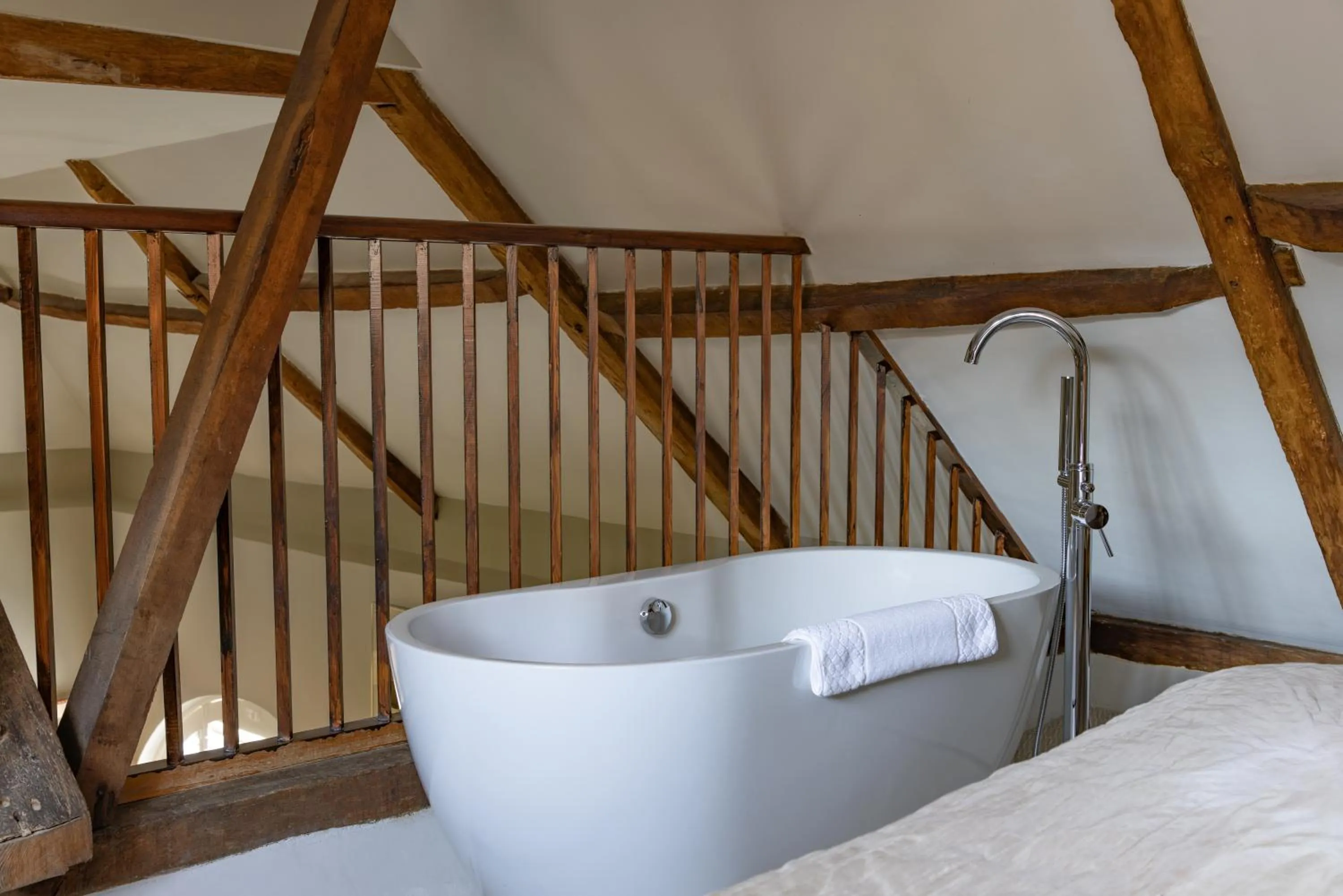 Bathroom, Bed in Hintlesham Hall Hotel