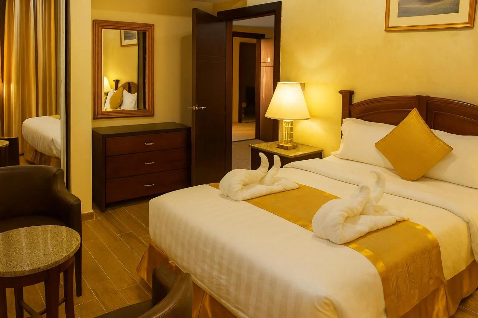 Bed in Aljamal Hotel