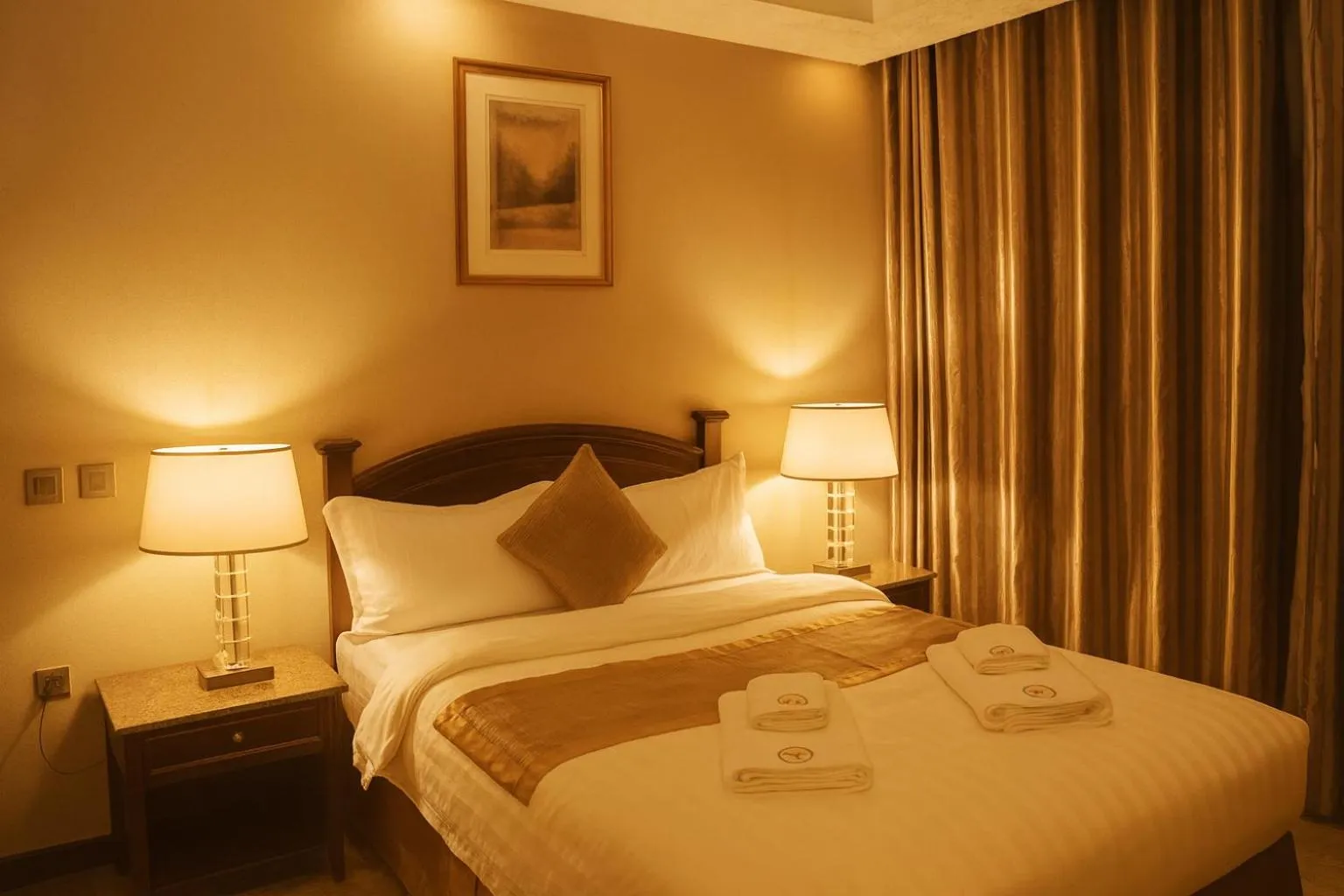 Bed in Aljamal Hotel