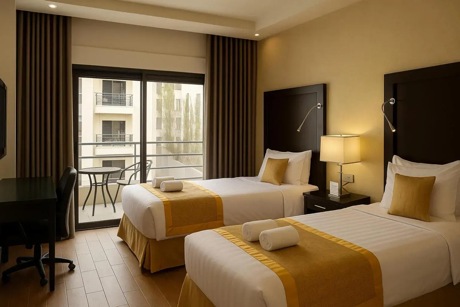 View (from property/room), Bed in Aljamal Hotel View (from property/room), Bed in Aljamal Hotel