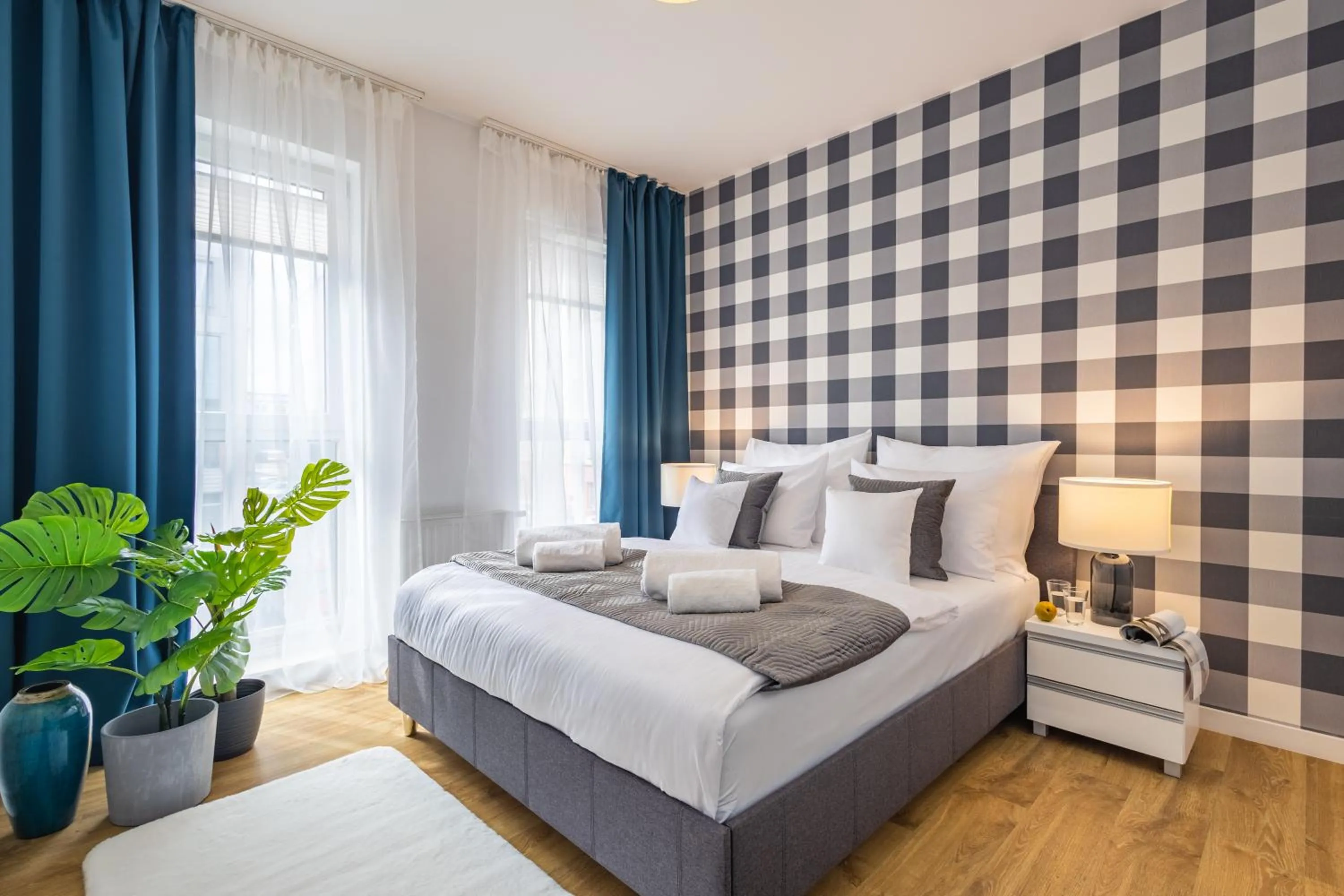 Bed in Apartment Dąbrowskiego by The Railway Station Wroclaw