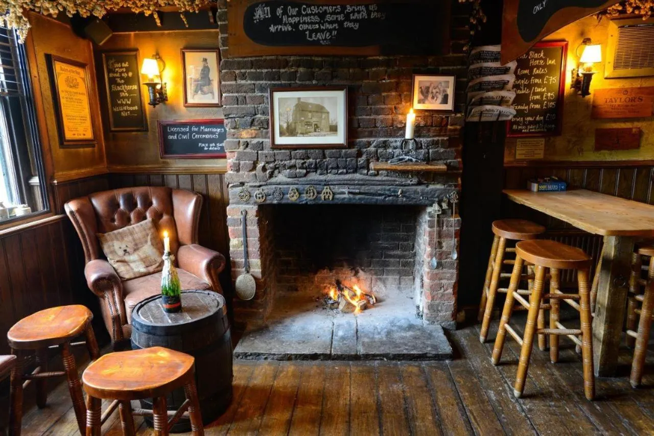 fireplace in The Black Horse Inn