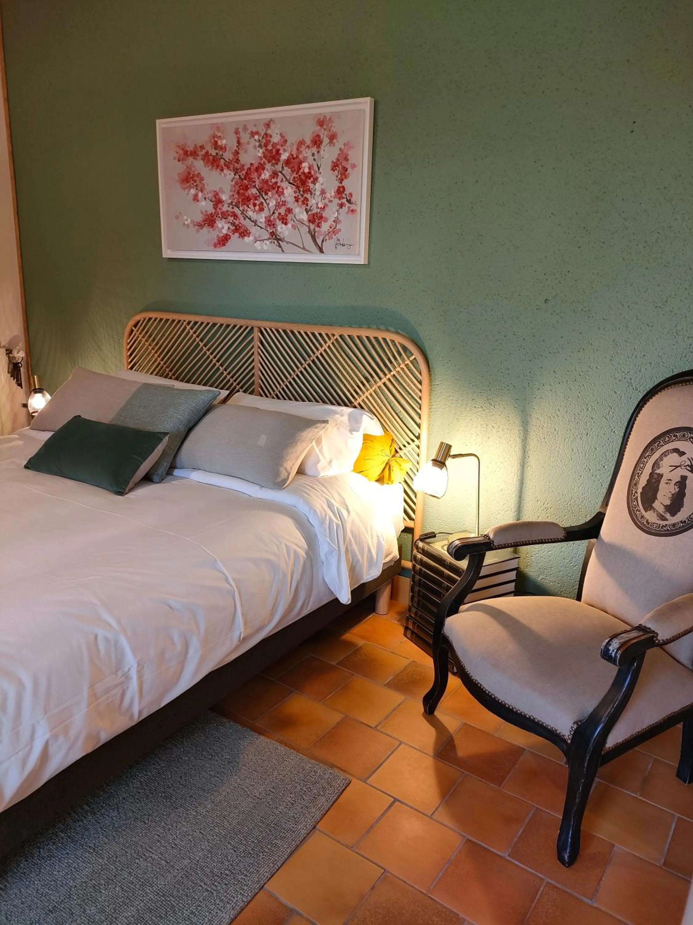 Bedroom, Bed in Terre et Eau Les chambres d'hotes B&B Sèvremont