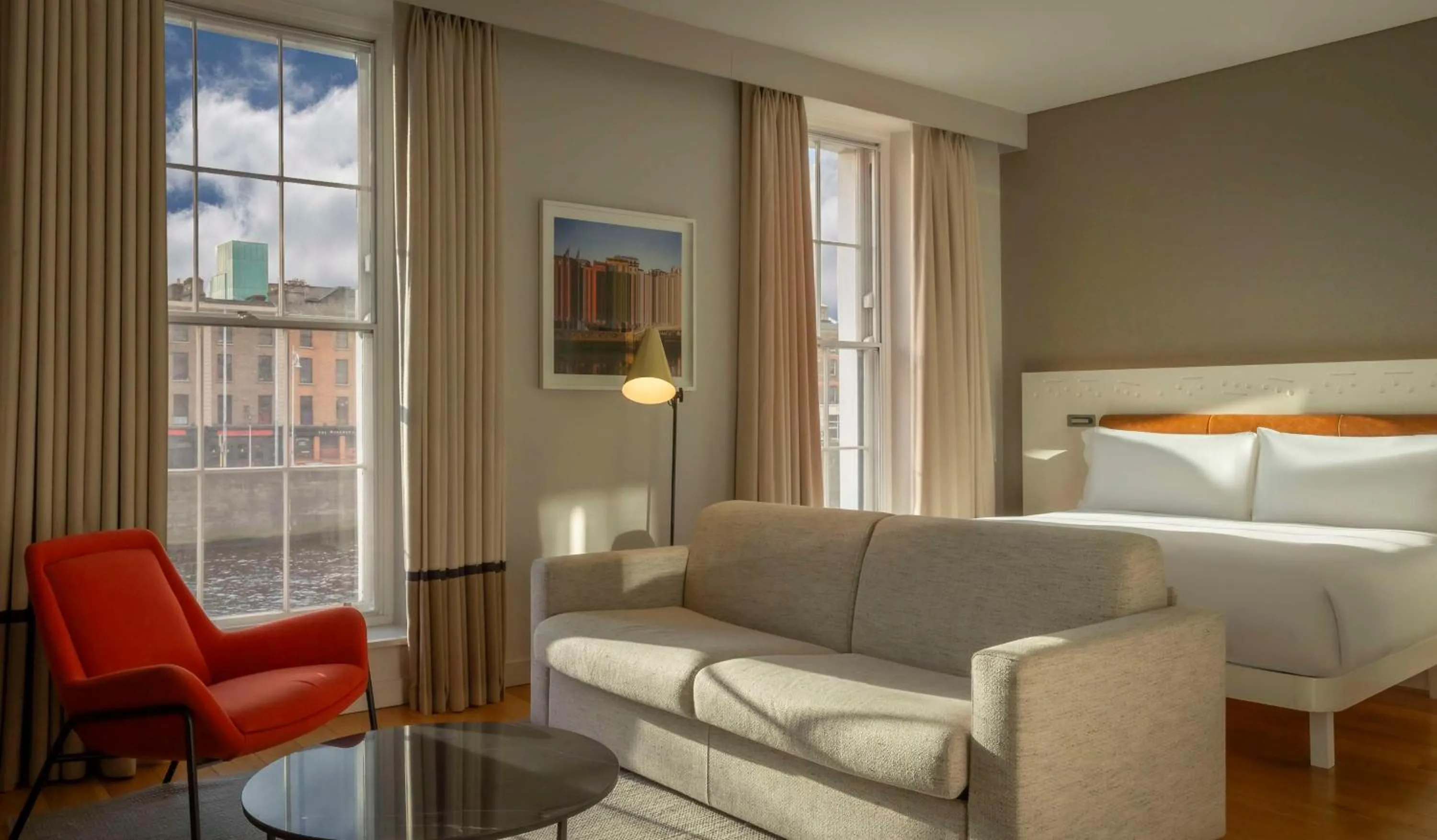View (from property/room), Bed in The Morrison Dublin, Curio Collection by Hilton