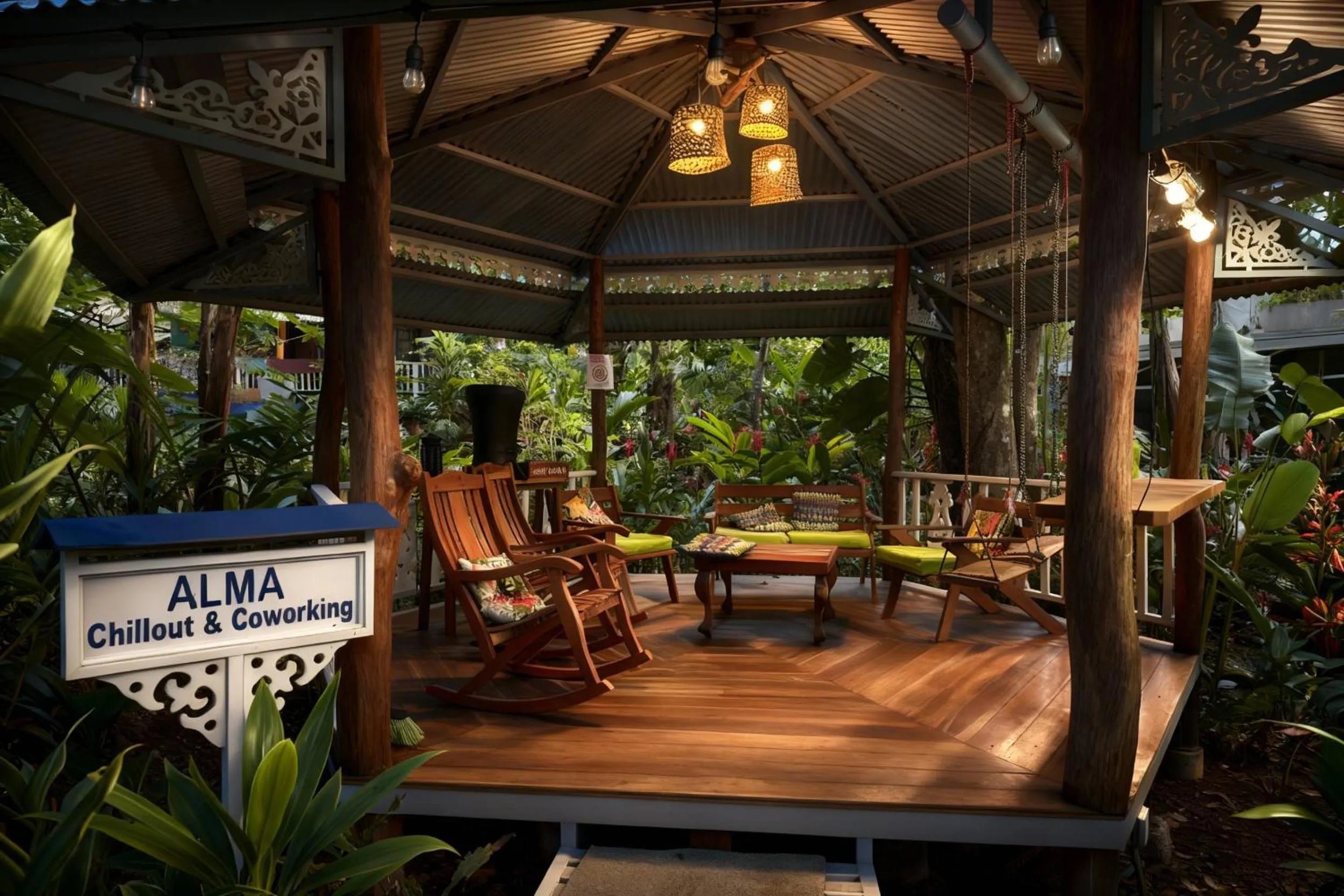 Seating area in Hotel Faith Glamping Dome Costa Rica