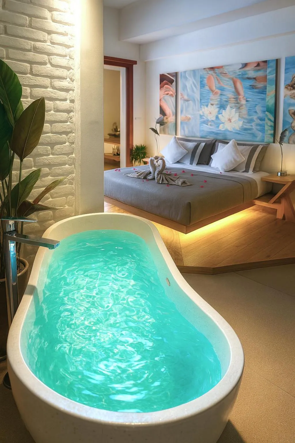 Bed in The White Key Luxury Villas