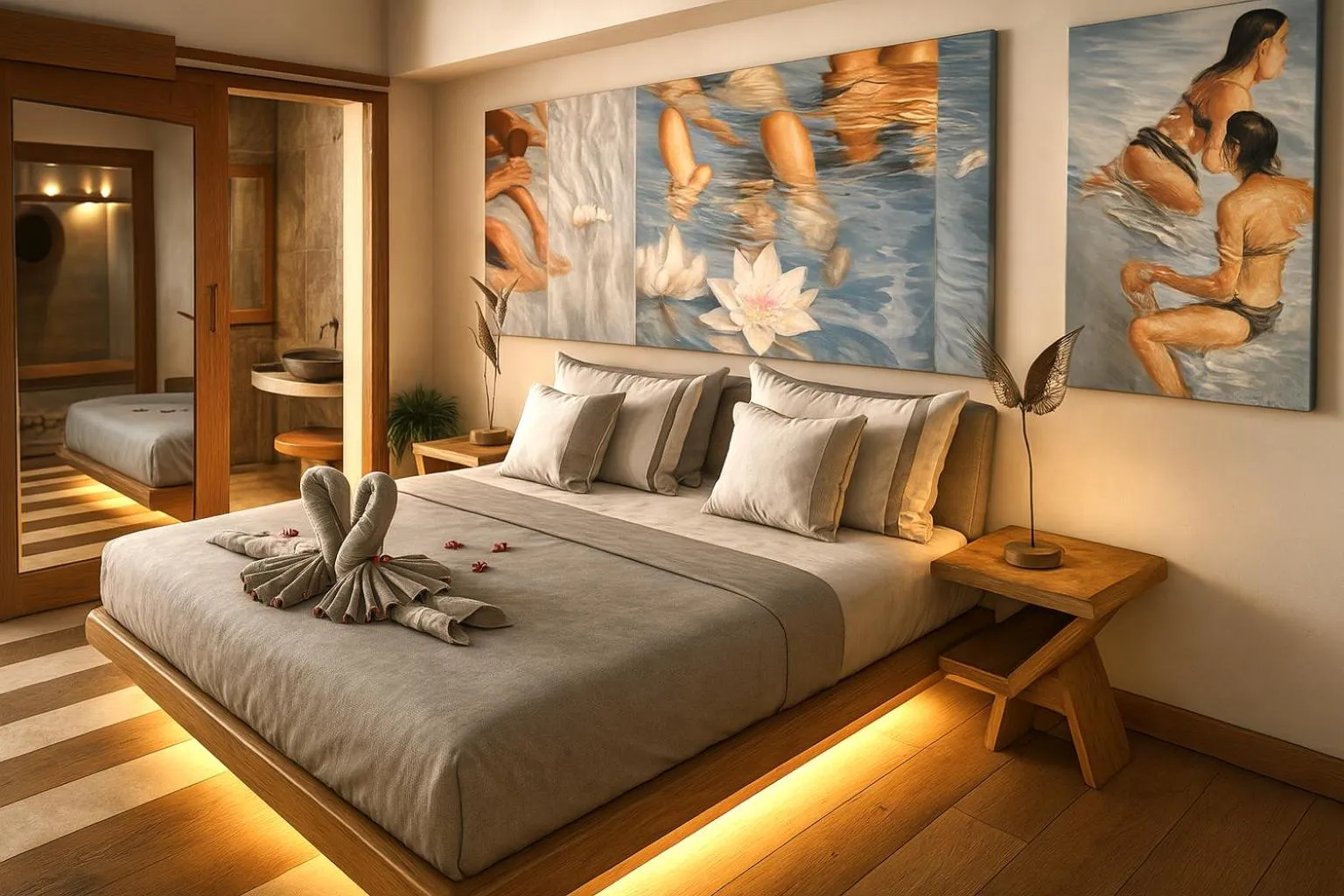 Bed in The White Key Luxury Villas