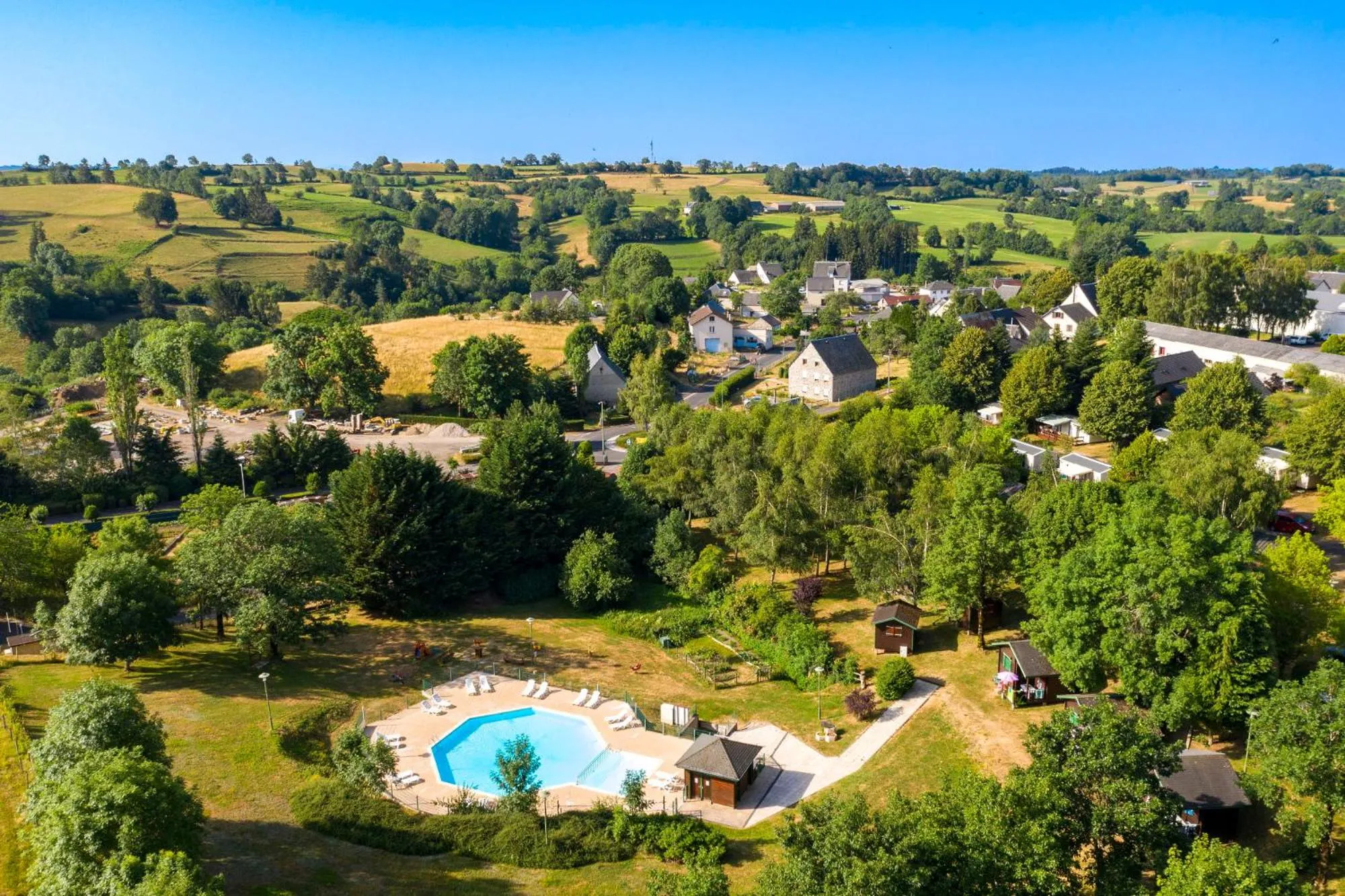 Bird's eye view in Camping de Tauves