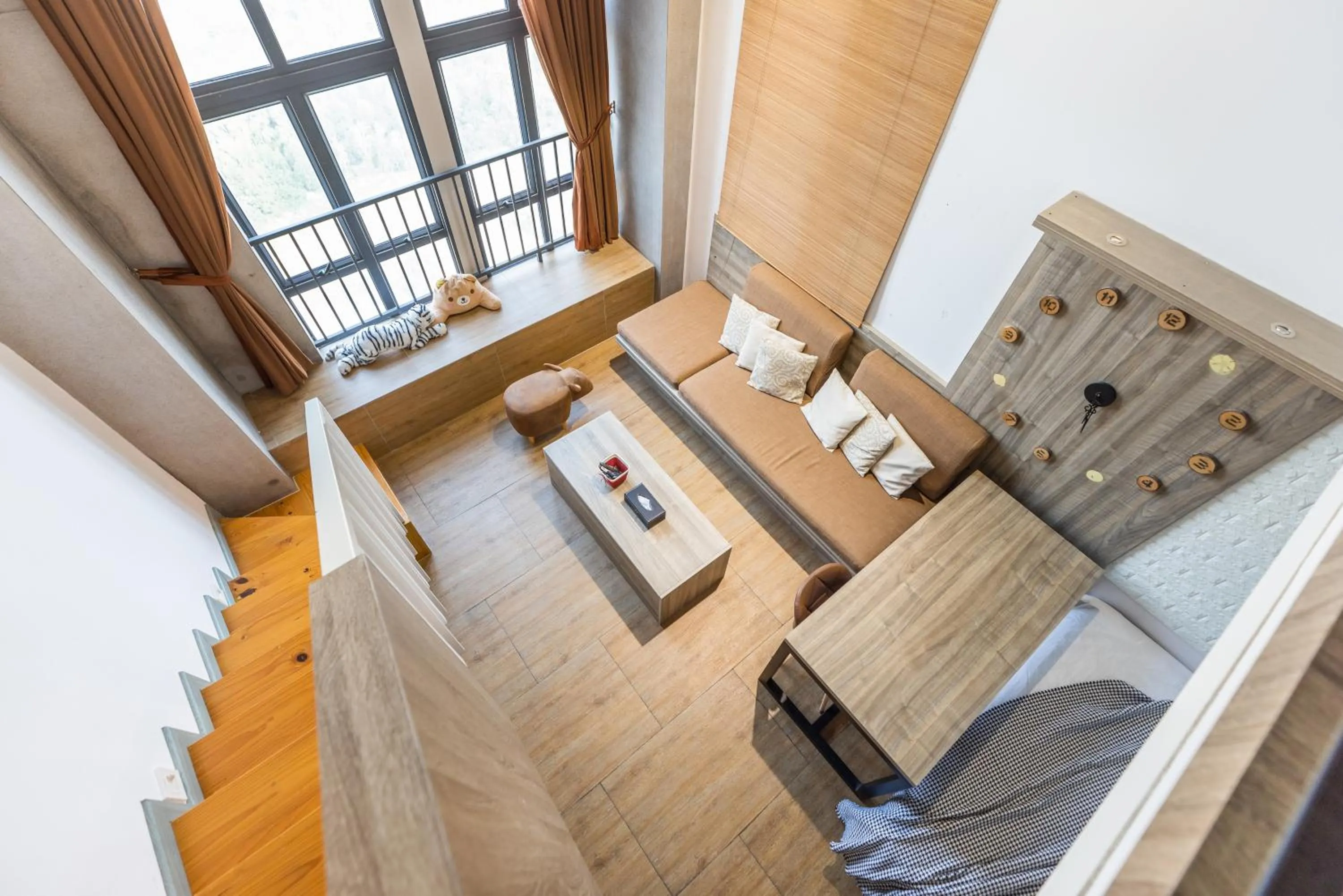 Bed in Lavender Apartment Branch