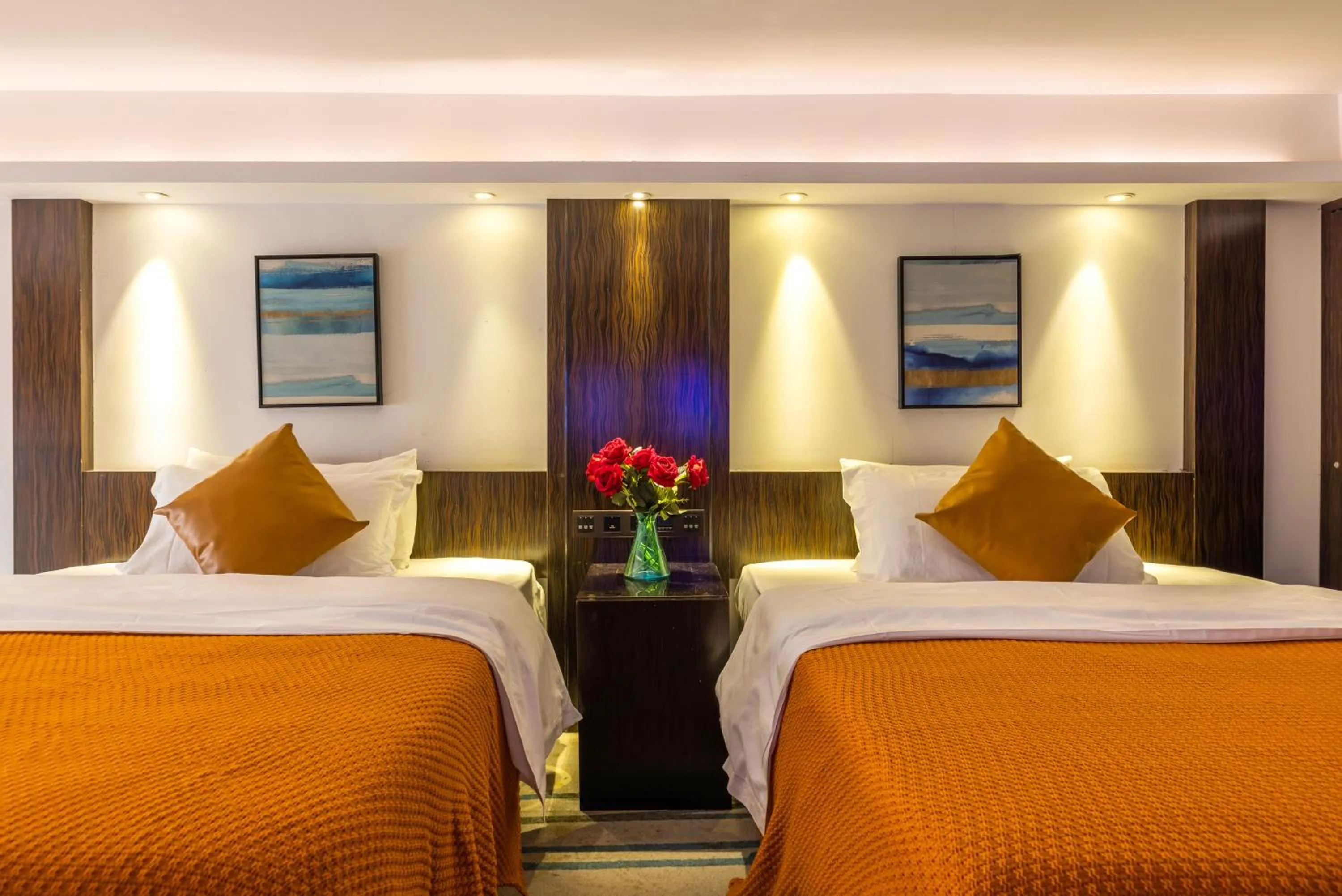 Bed in Lavender Apartment Branch