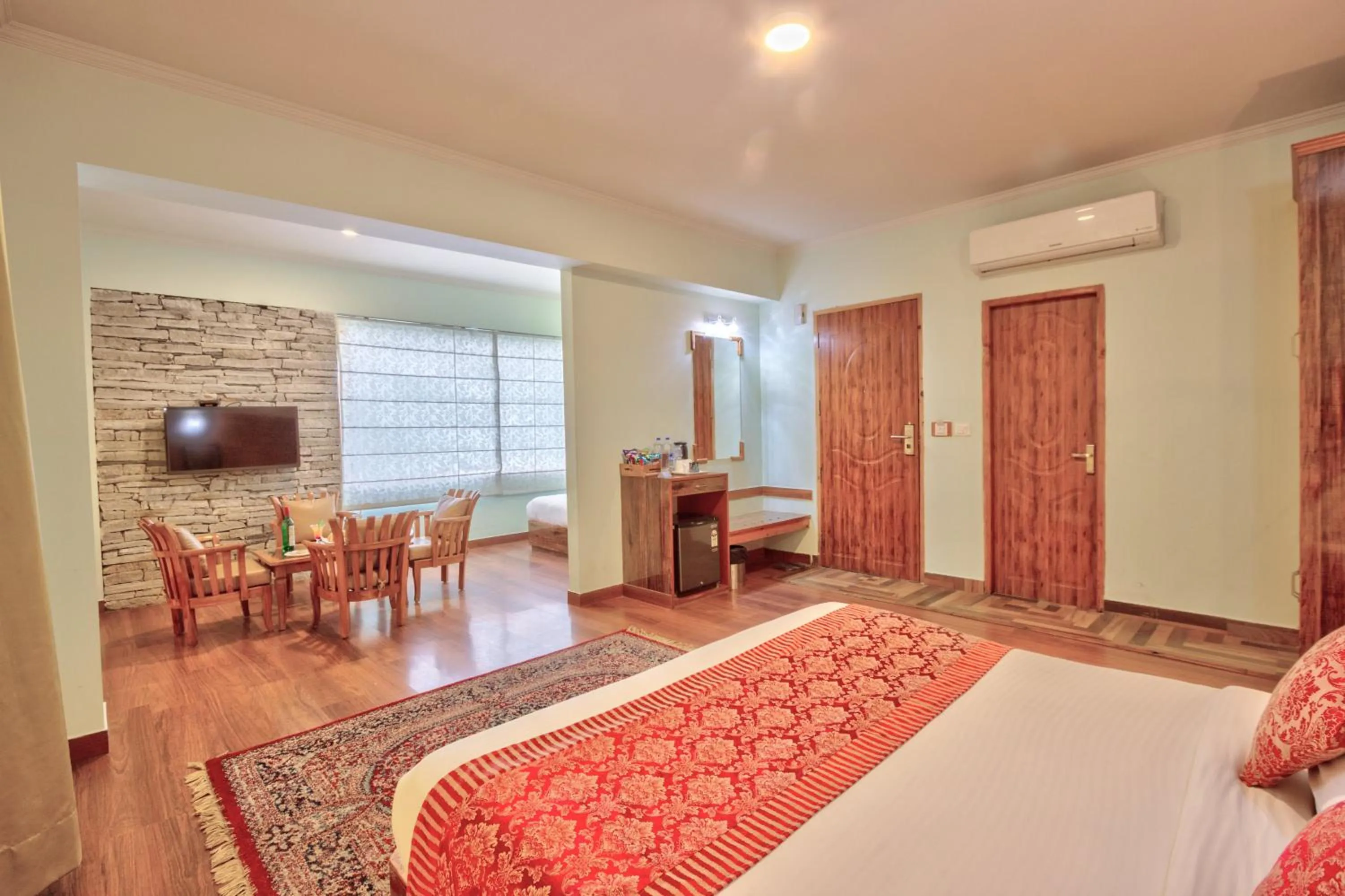 Communal lounge/ TV room, Bed in Snow Flakes Resort And Spa Centrally Heated Luxury Resort